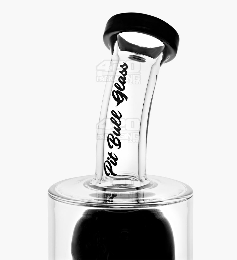 Pit Bull Bent-Neck Glass Water Pipe w/ Double Tree Perc | 12in Tall - 14mm Bowl - Black - 5