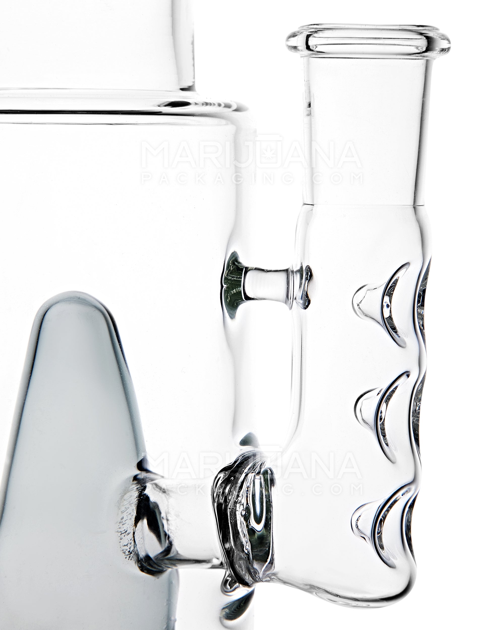 Straight Neck Showerhead Perc Glass Water Pipe w/ Ice Catcher & Thick Base | 15in Tall - 18mm Bowl - Black - 4