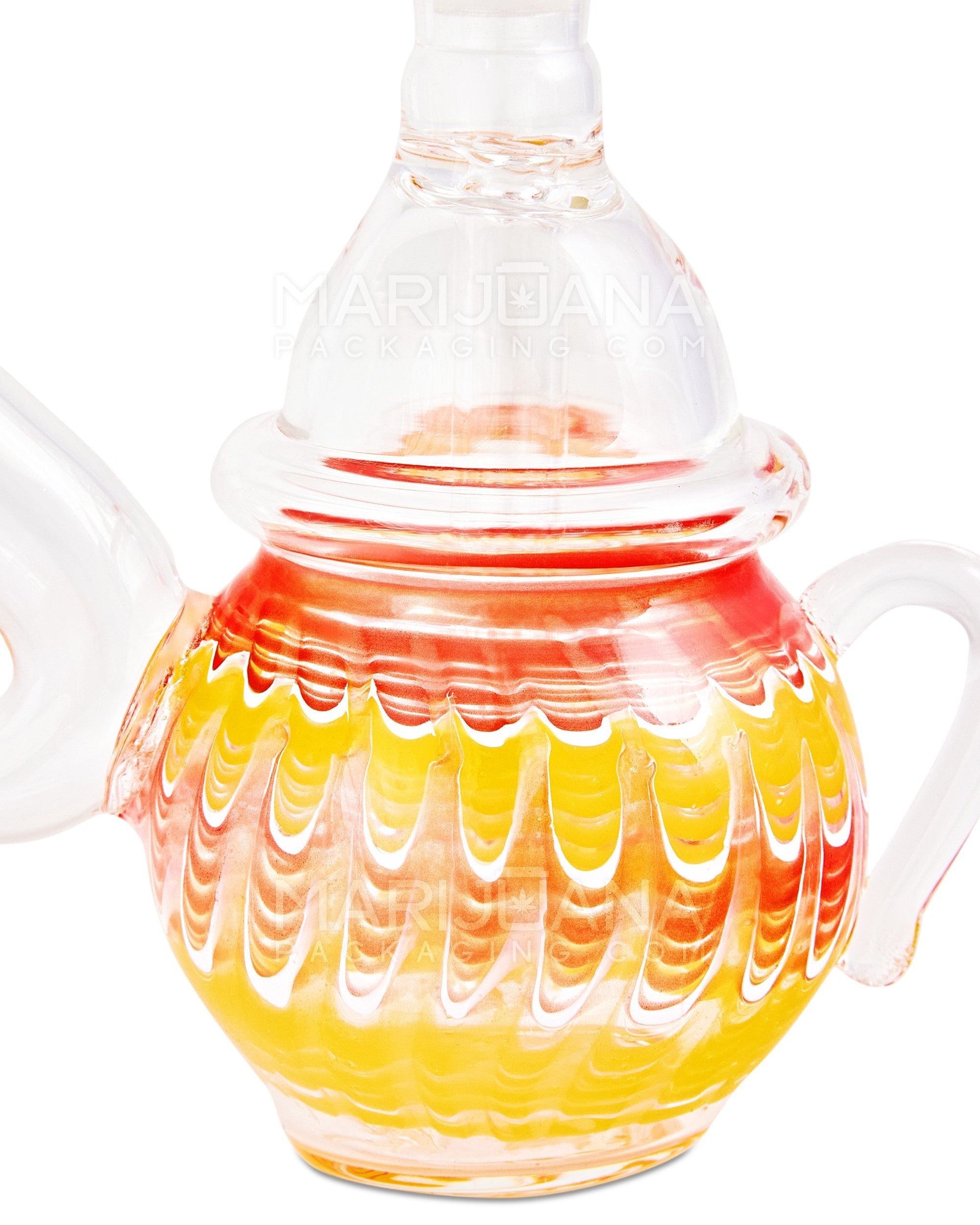 Straight Neck Raked Teapot Glass Water Pipe | 6in Tall - 14mm Bowl - Assorted - 3