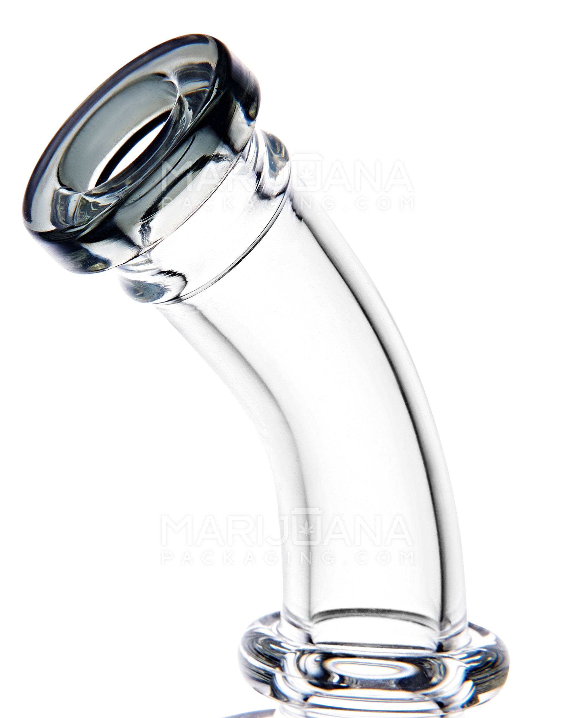 Bent Neck Honeycomb Perc Thick Glass Water Pipe w/ Ice Catcher | 10in Tall - 18mm Bowl - Smoke - 5