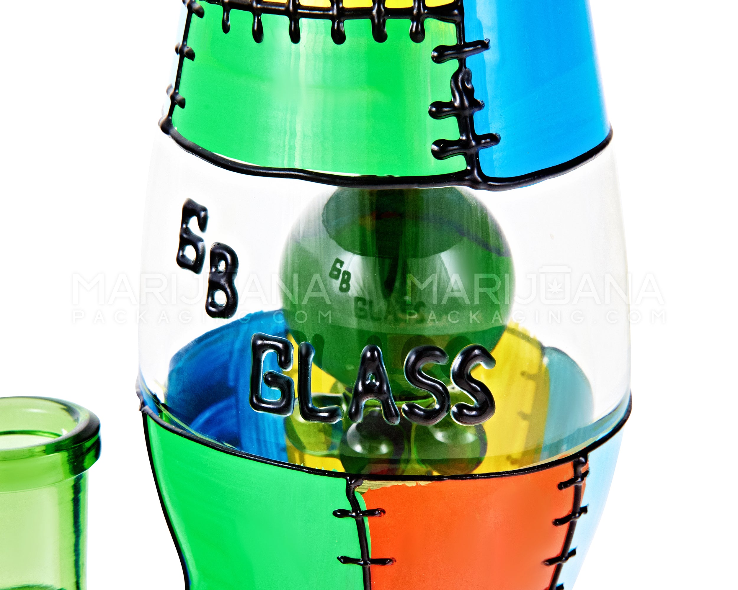 6B GLASS | Patchwork Lava Lamp Glass Dab Rig | 8in Tall - 14mm Banger - Mixed - 3
