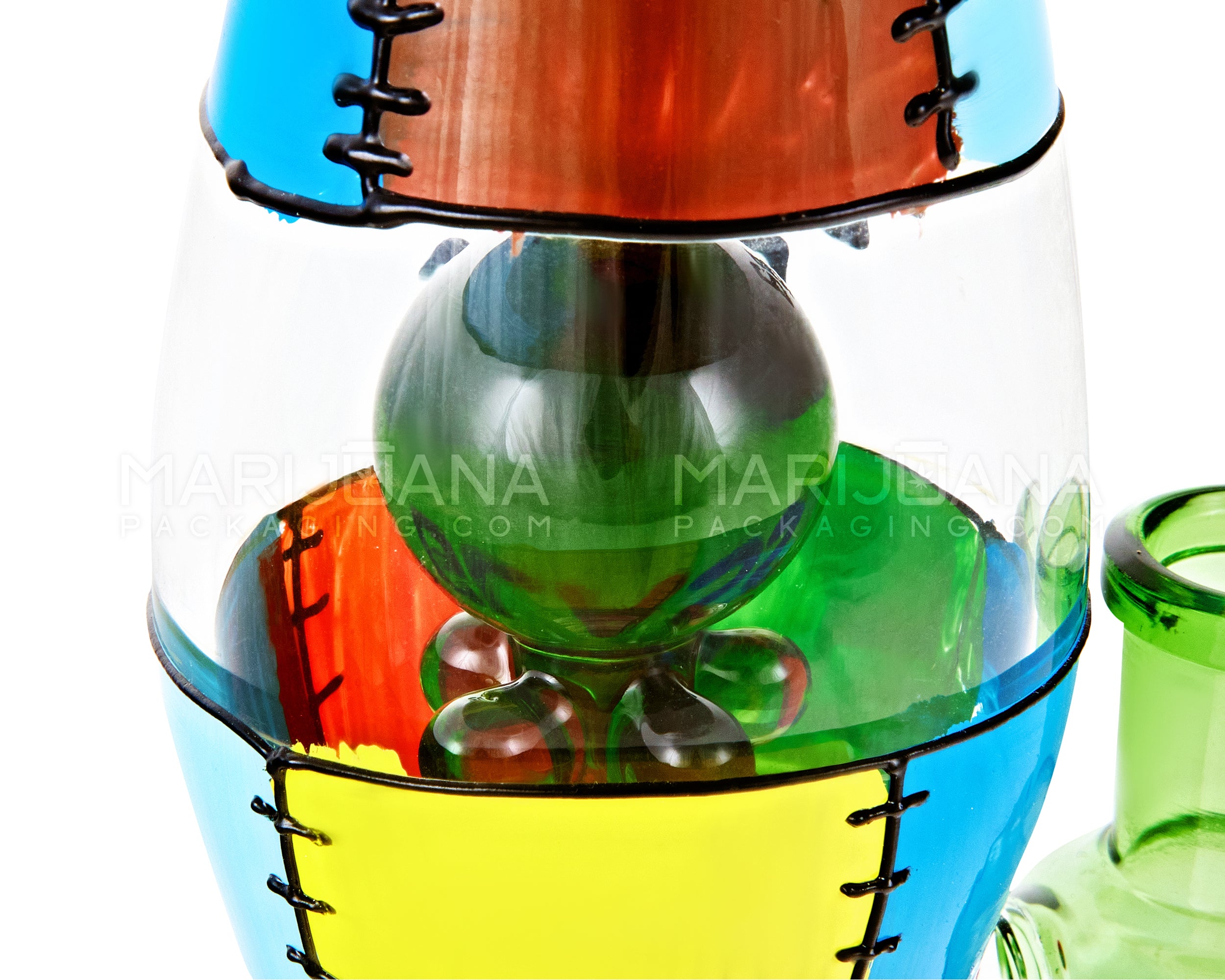 6B GLASS | Patchwork Lava Lamp Glass Dab Rig | 8in Tall - 14mm Banger - Mixed - 4