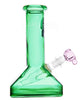 Straight Neck Decal Glass Beaker Water Pipe w/ Square Base | 7in Tall - 14mm Bowl - Assorted