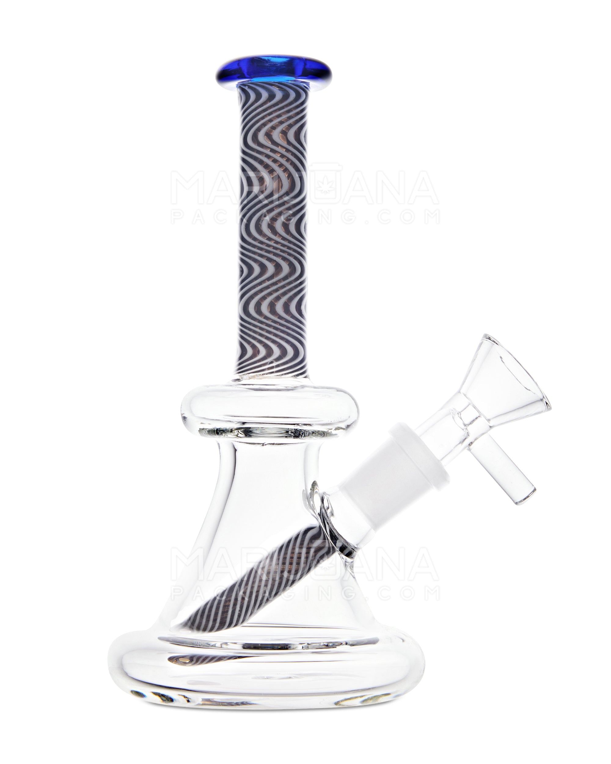 Straight Neck Spiral Glass Beaker Dab Rig | 6in Tall - 14mm Bowl - Assorted