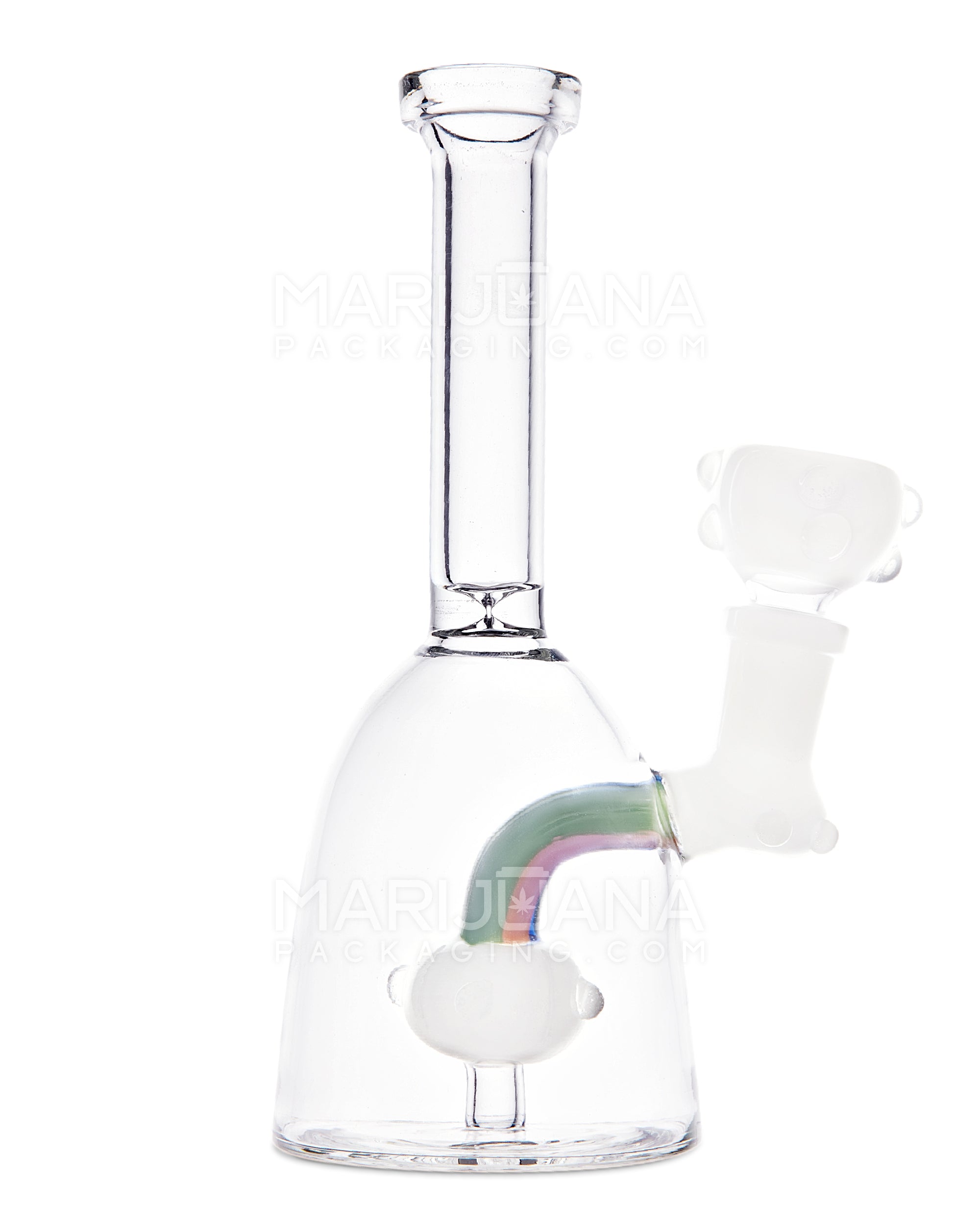 Straight Neck Circ Perc Wig Wag Glass Water Pipe | 7in Tall - 14mm Bowl - Assorted - 1