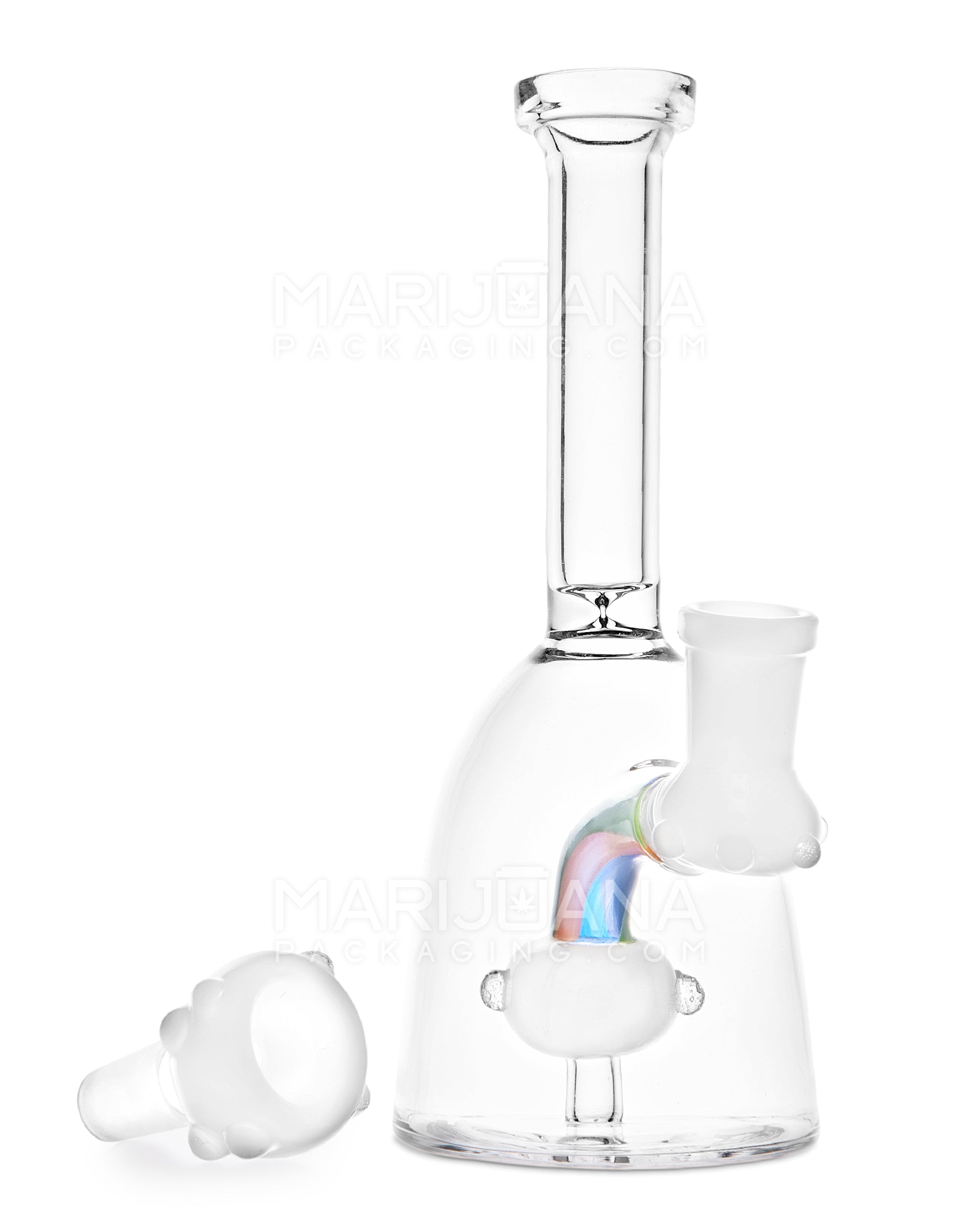 Straight Neck Circ Perc Wig Wag Glass Water Pipe | 7in Tall - 14mm Bowl - Assorted - 2