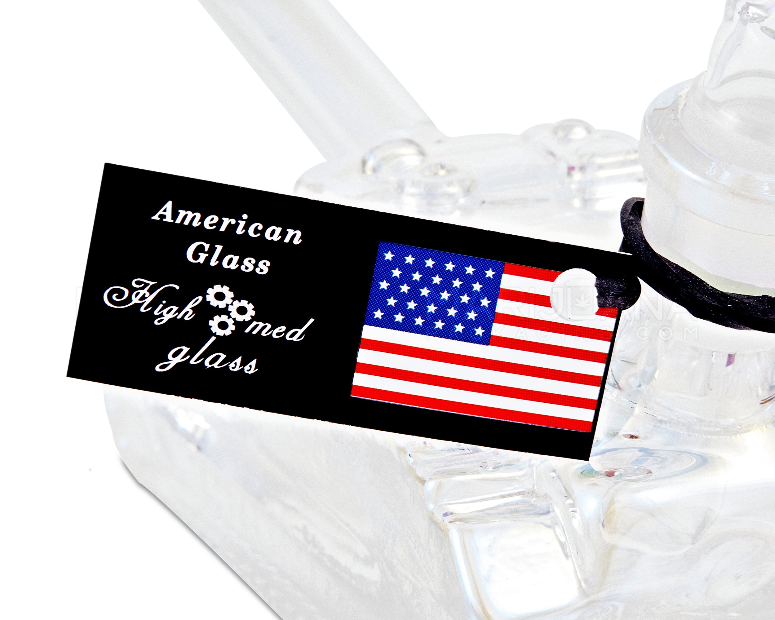 USA Glass | Iridescent Military Tank Glass Water Pipe | 6in Long - 14mm Bowl - Clear - 4