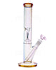 Iridescent Space UFO Perc Glass Water Pipe | 12in Tall - 14mm Bowl - Amber