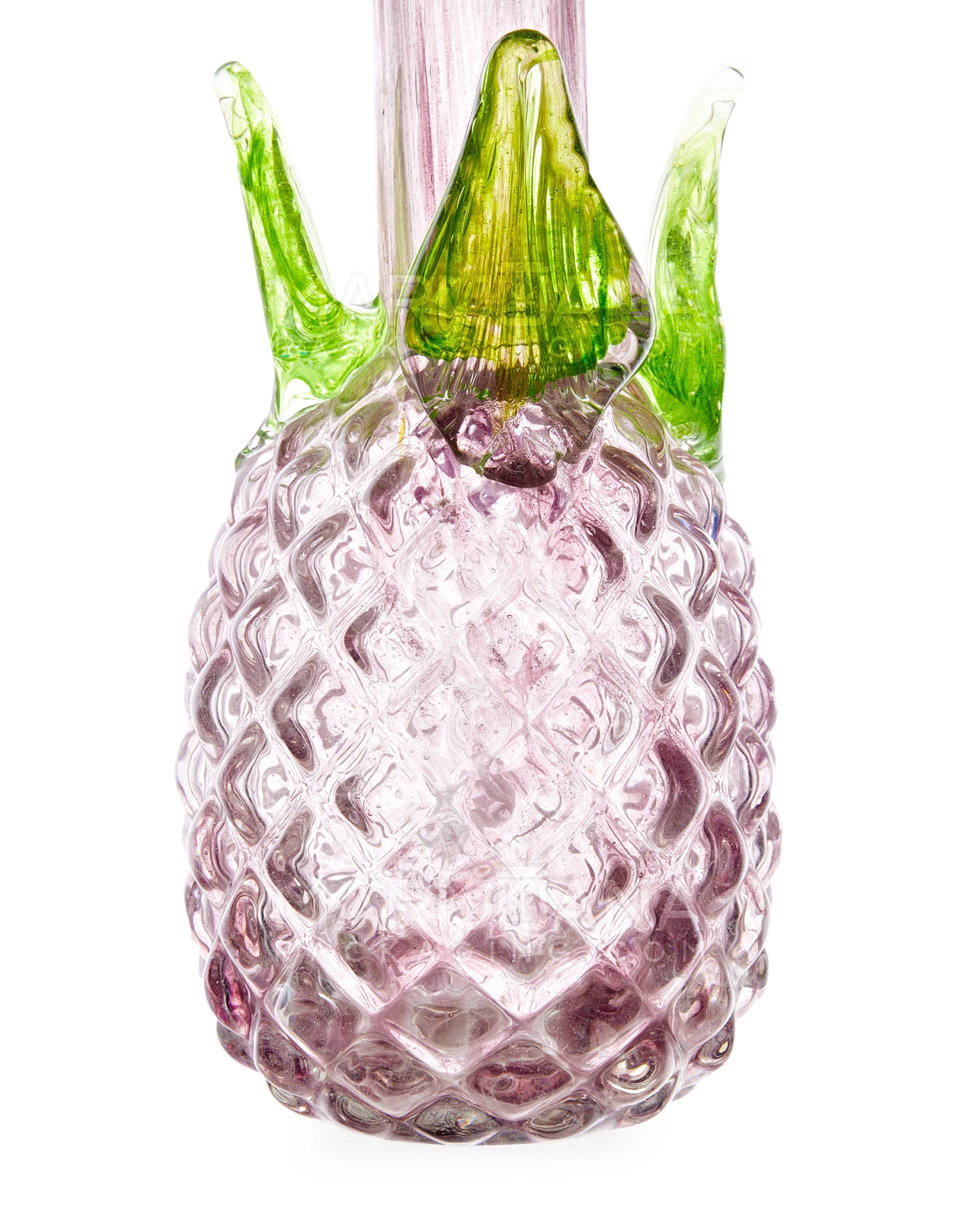 Straight Neck Color Pull Pineapple Glass Water Pipe | 16in Tall - 14mm Bowl - Purple