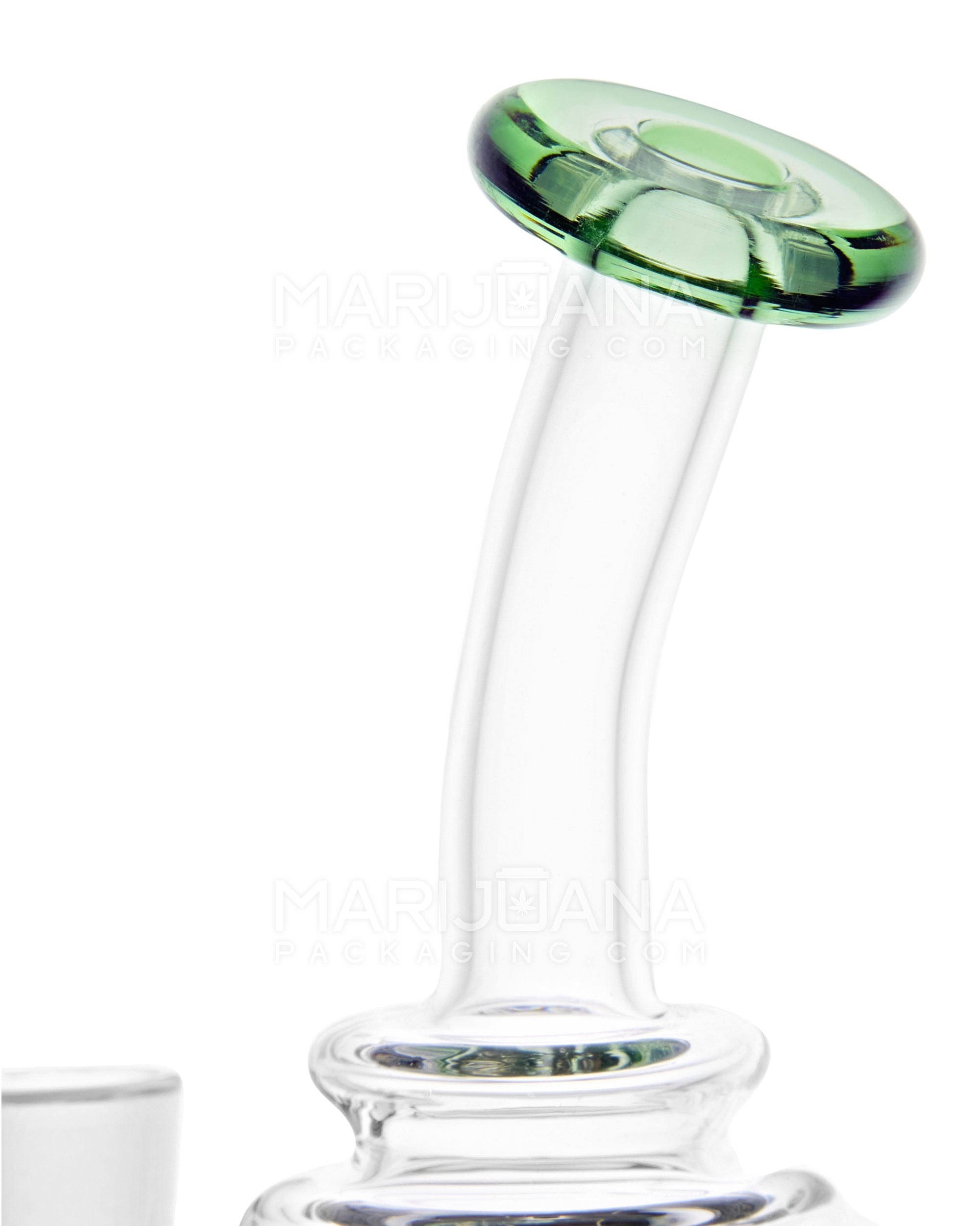 USA Glass | Bent Neck Dual Uptake Recycler Water Pipe w/ Showerhead Perc | 5.5in Tall - 10mm Bowl - Green
