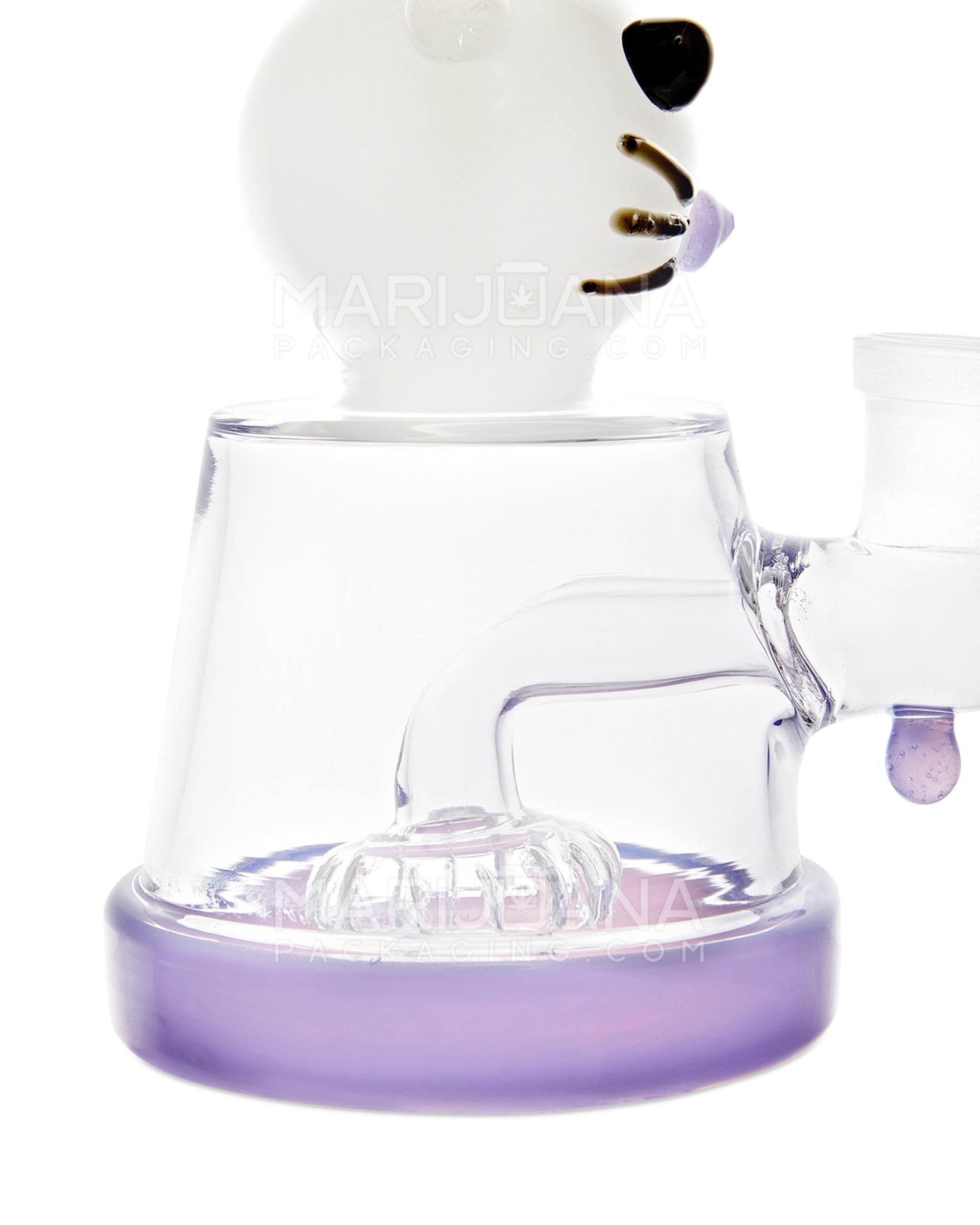 Bent Neck Kitty Glass Beaker Water Pipe w/ Showerhead Perc | 8in Tall - 14mm Bowl - Purple