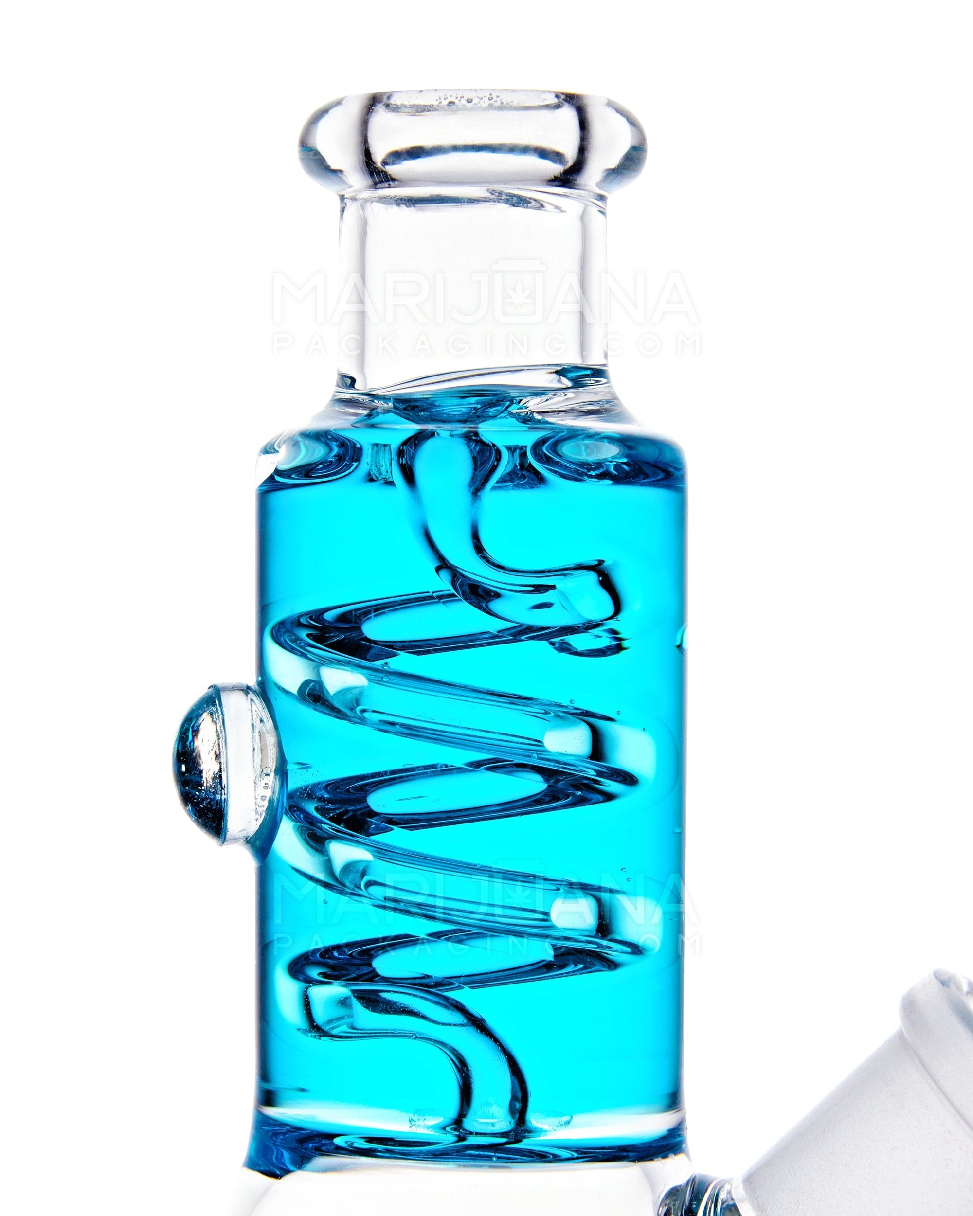 Glycerin Coil Mini Beaker Water Pipe | 5in Long - Glass - Blue - 3