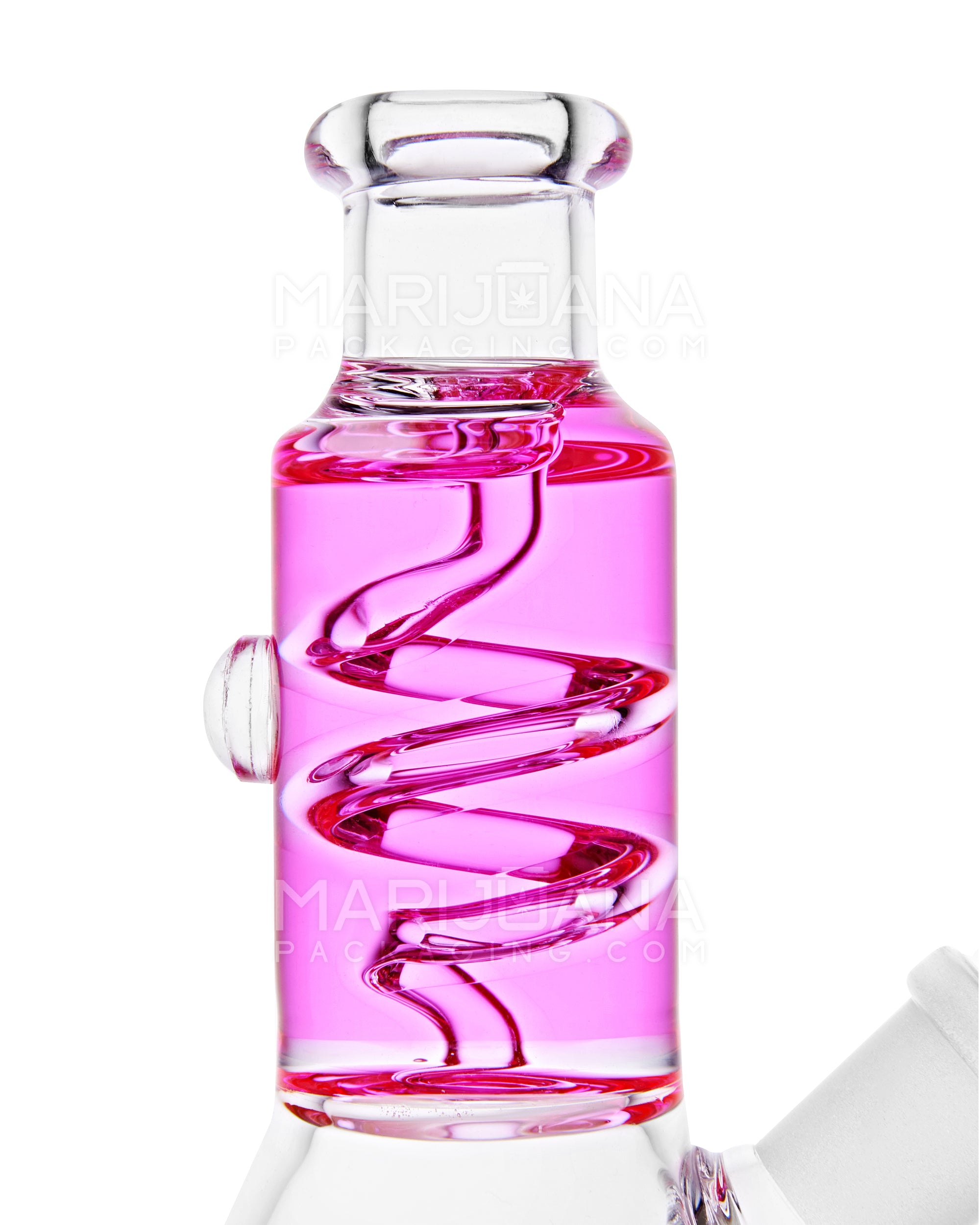 Glycerin Coil Mini Beaker Water Pipe | 5in Long - Glass - Pink