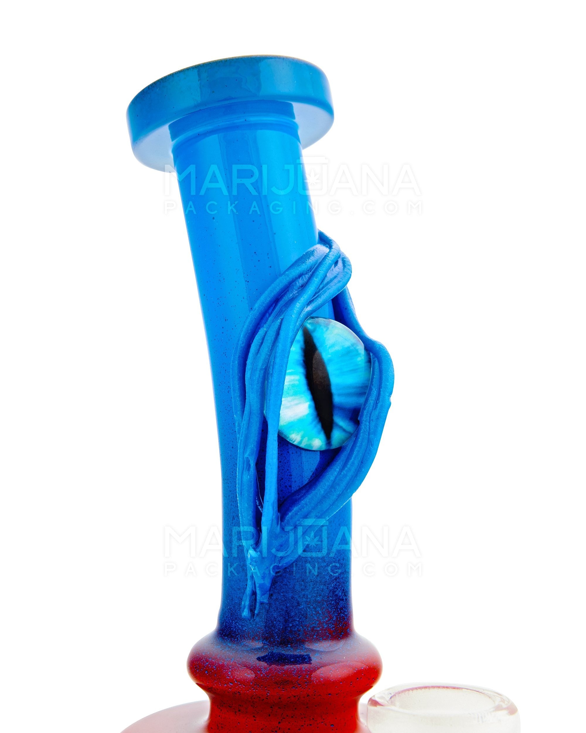 Bent Neck Crimson Demon Glass Beaker Water Pipe w/ Showerhead Perc | 7in Tall - 14mm Bowl - Assorted - 3