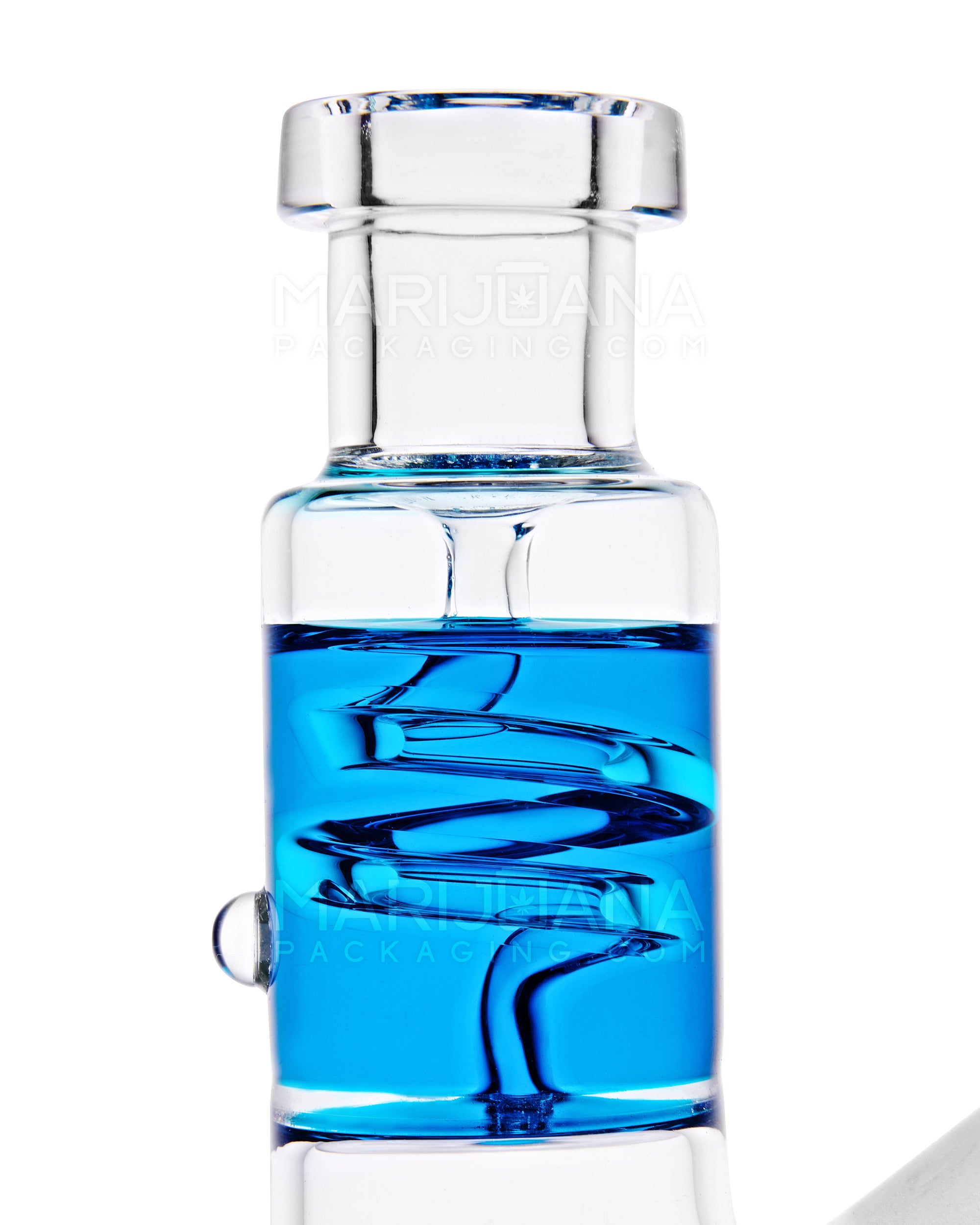 Glycerin Coil Mini Straight Tube Water Pipe | 6in Long - Glass - Blue