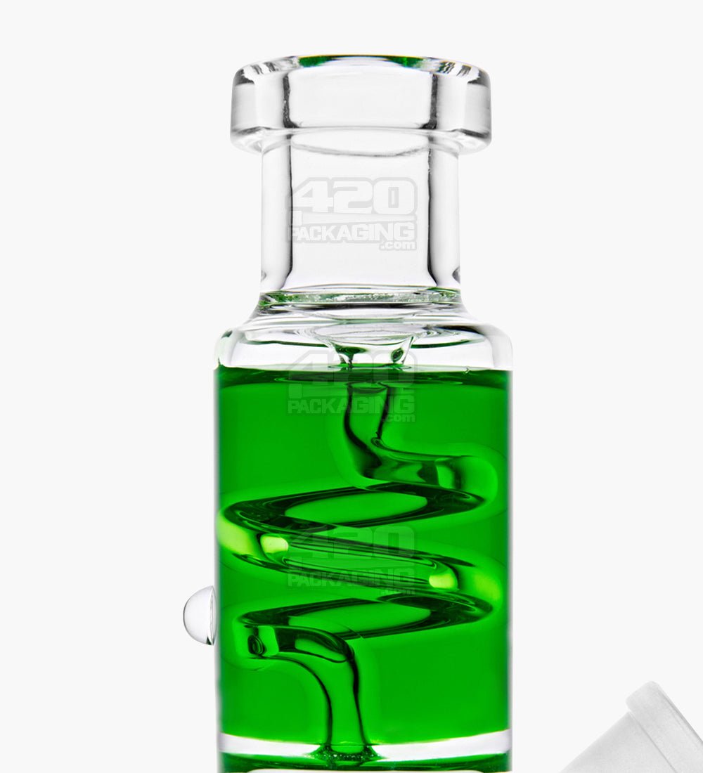 Glycerin Coil Mini Straight Tube Water Pipe | 6in Long - Glass - Green - 3