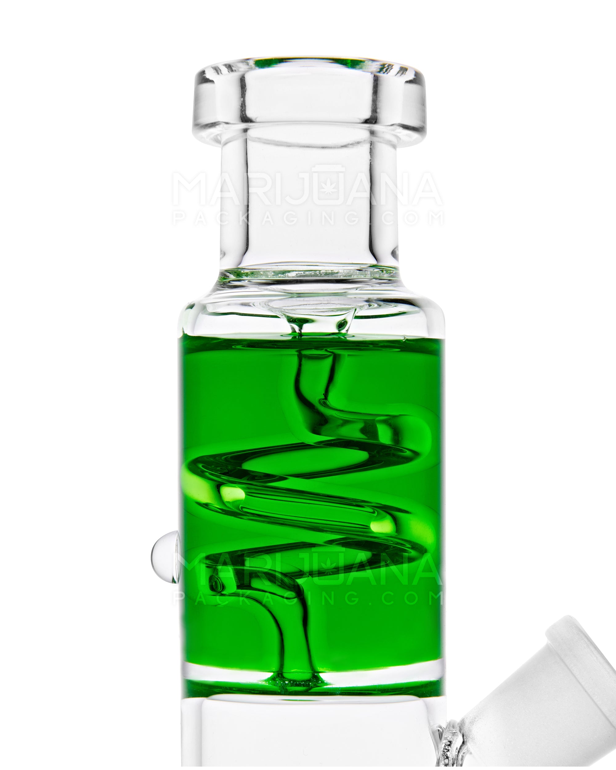 Glycerin Coil Mini Straight Tube Water Pipe | 6in Long - Glass - Green