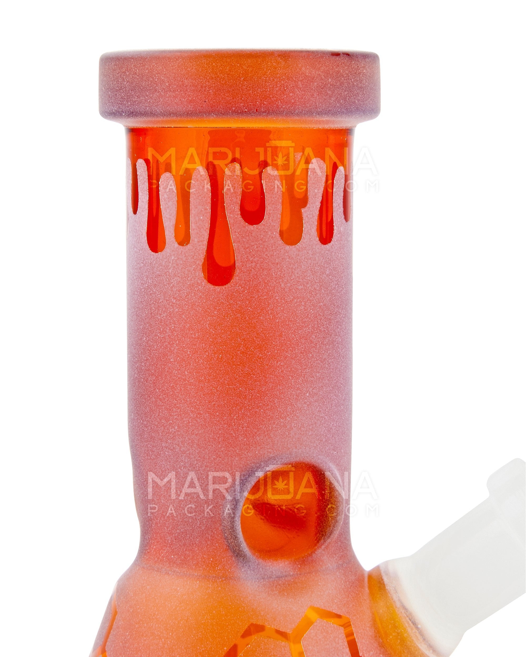 Straight Neck Frosted Mushroom Glass Mini Beaker Water Pipe w/ Ice Catcher | 6in Tall - 14mm Bowl - Assorted - 3