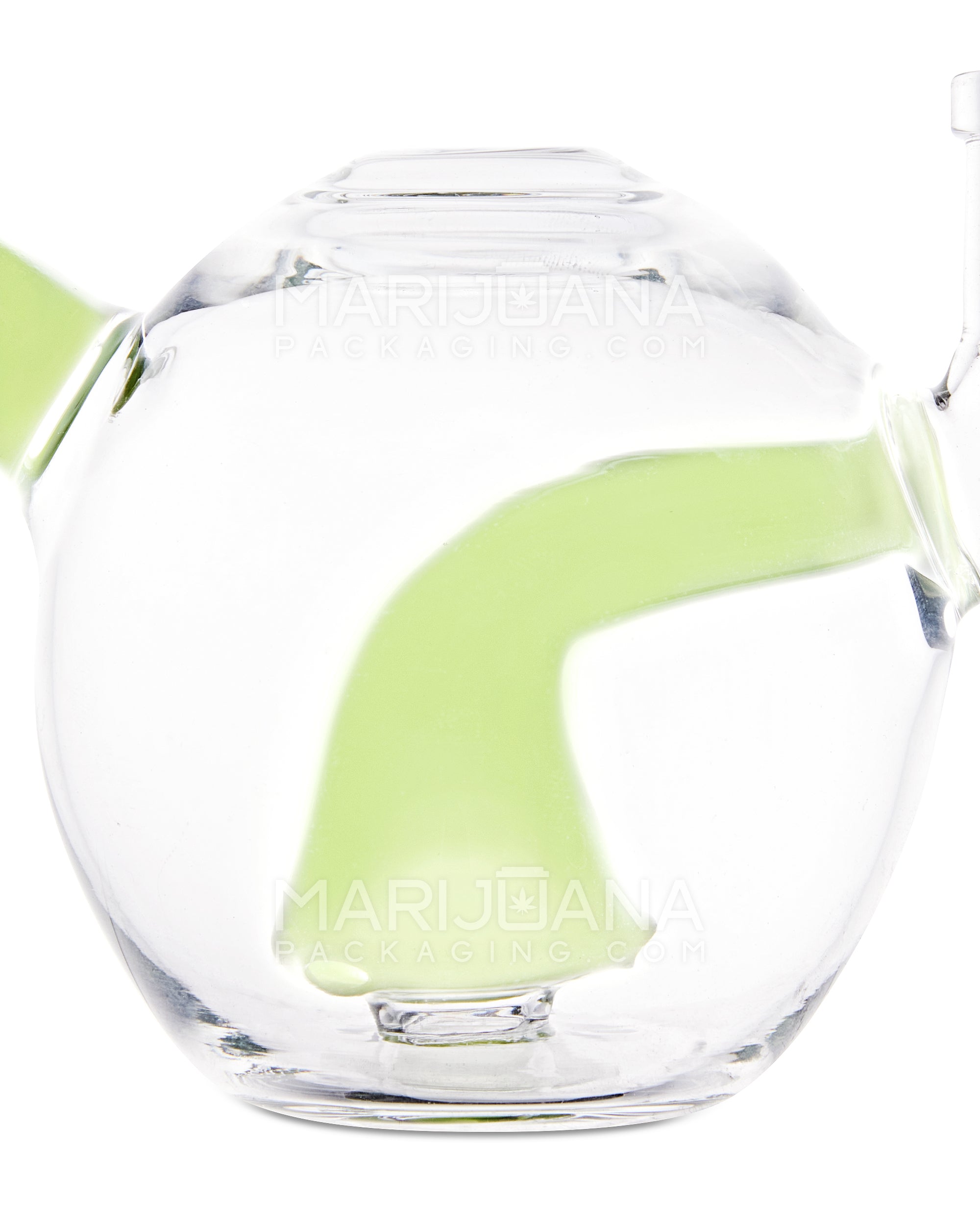 Mini Orb Tea Pot Glass Water Pipe w/ Showerhead Perc | 3in Tall - 14mm Bowl - Green