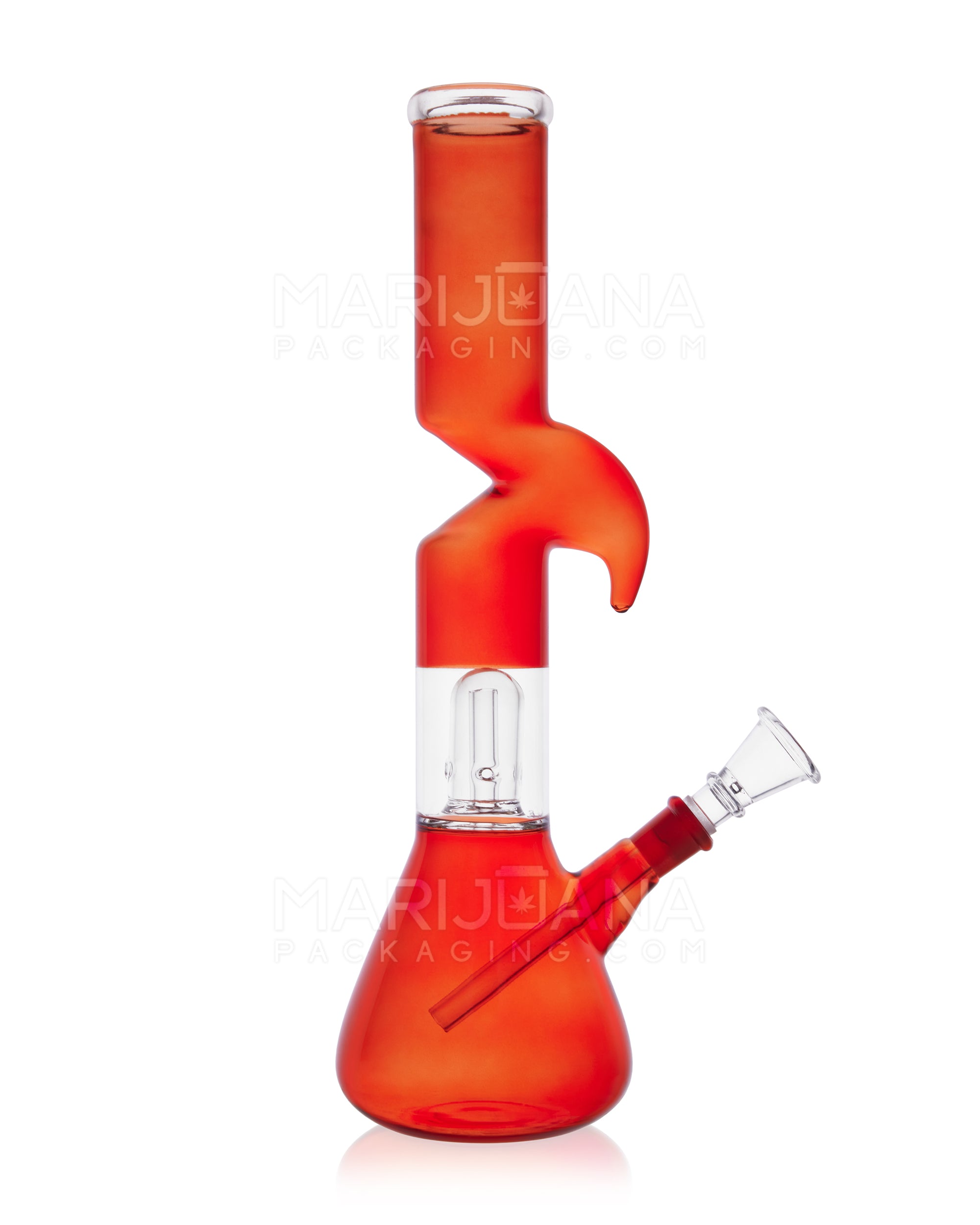 Z-Neck Glass Beaker Water Pipe w/ Ice Catcher | 12in Tall - 14mm Bowl - Assorted