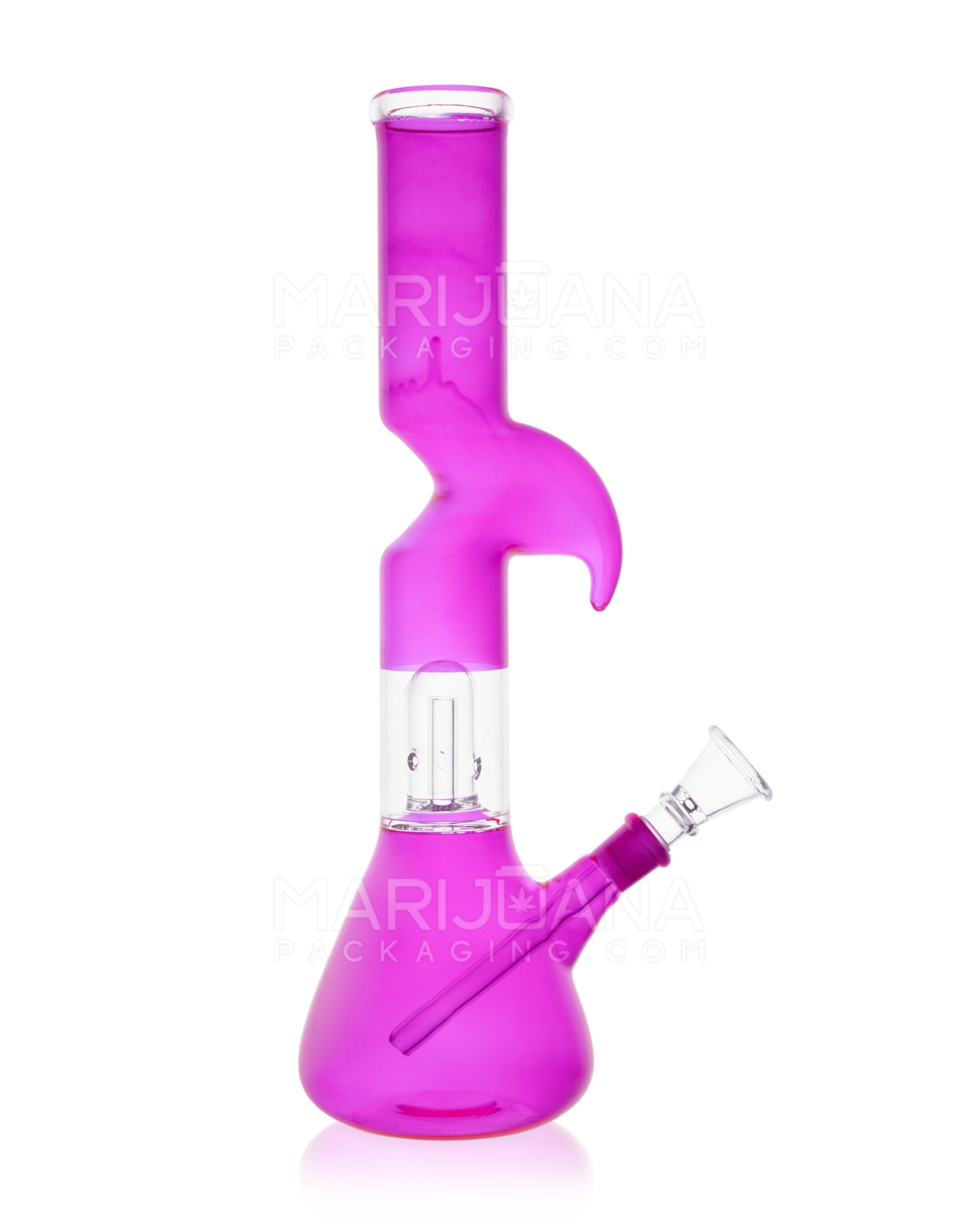 Z-Neck Glass Beaker Water Pipe w/ Ice Catcher | 12in Tall - 14mm Bowl - Assorted