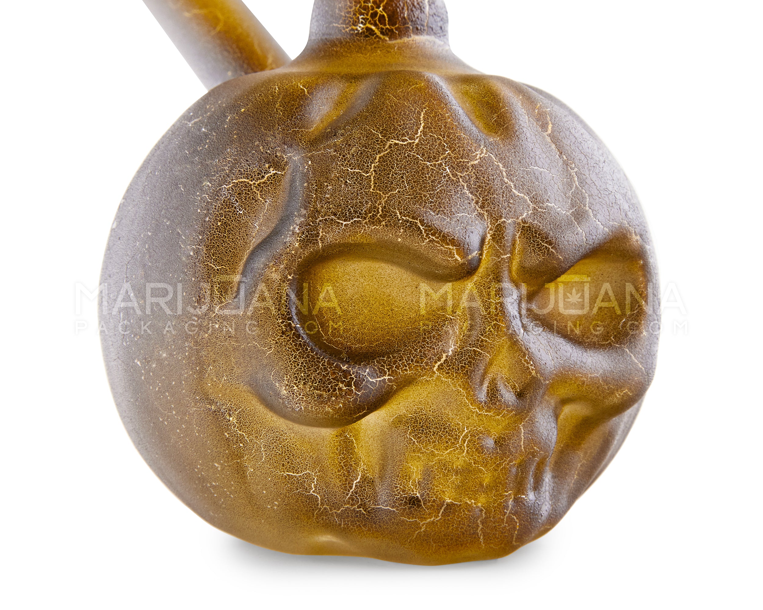USA Glass | Mini Pumpkin Skull Glass Water Pipe | 3.5in Tall - 14mm Bowl - Assorted