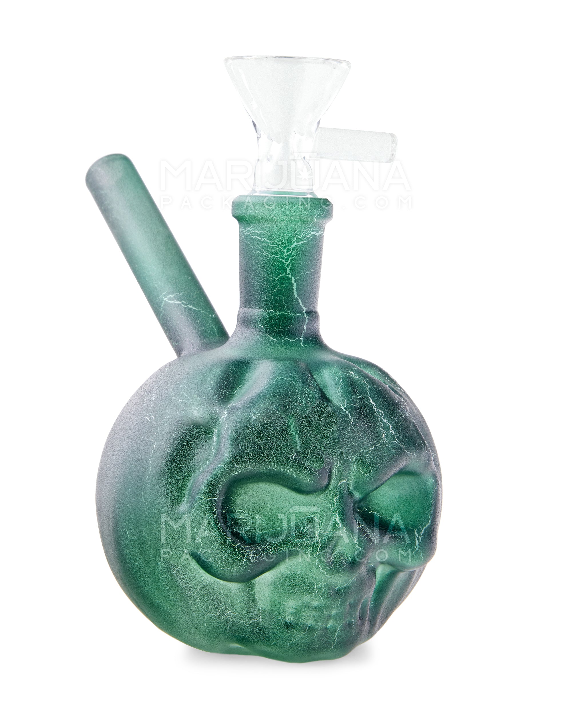 USA Glass | Mini Pumpkin Skull Glass Water Pipe | 3.5in Tall - 14mm Bowl - Assorted