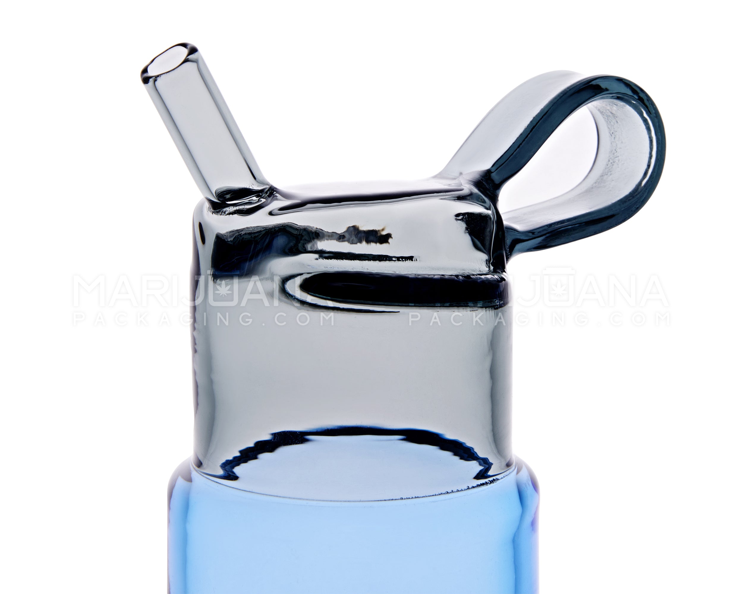 Water Bottle Flask Style USA Glass 9.5 Water Pipe - Blue