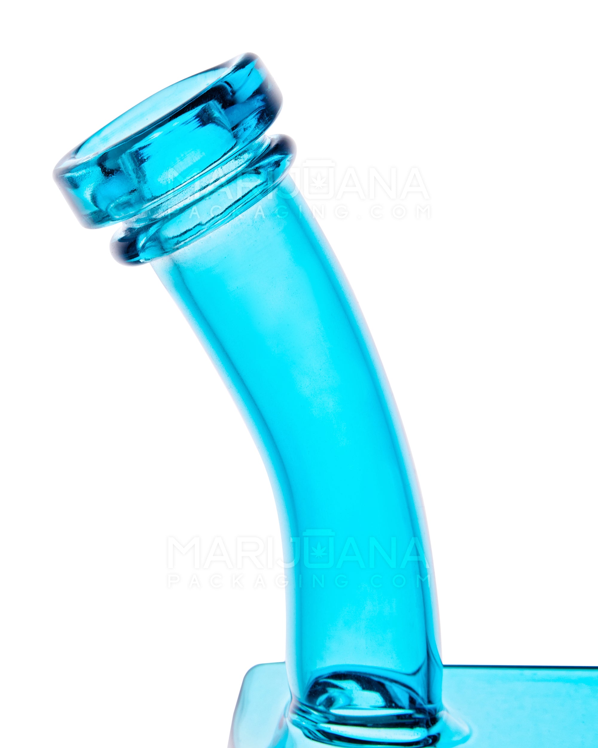 USA Glass | Bent Neck Locomotive Square Glass Water Pipe | 5.5in Tall - 14mm Bowl - Assorted