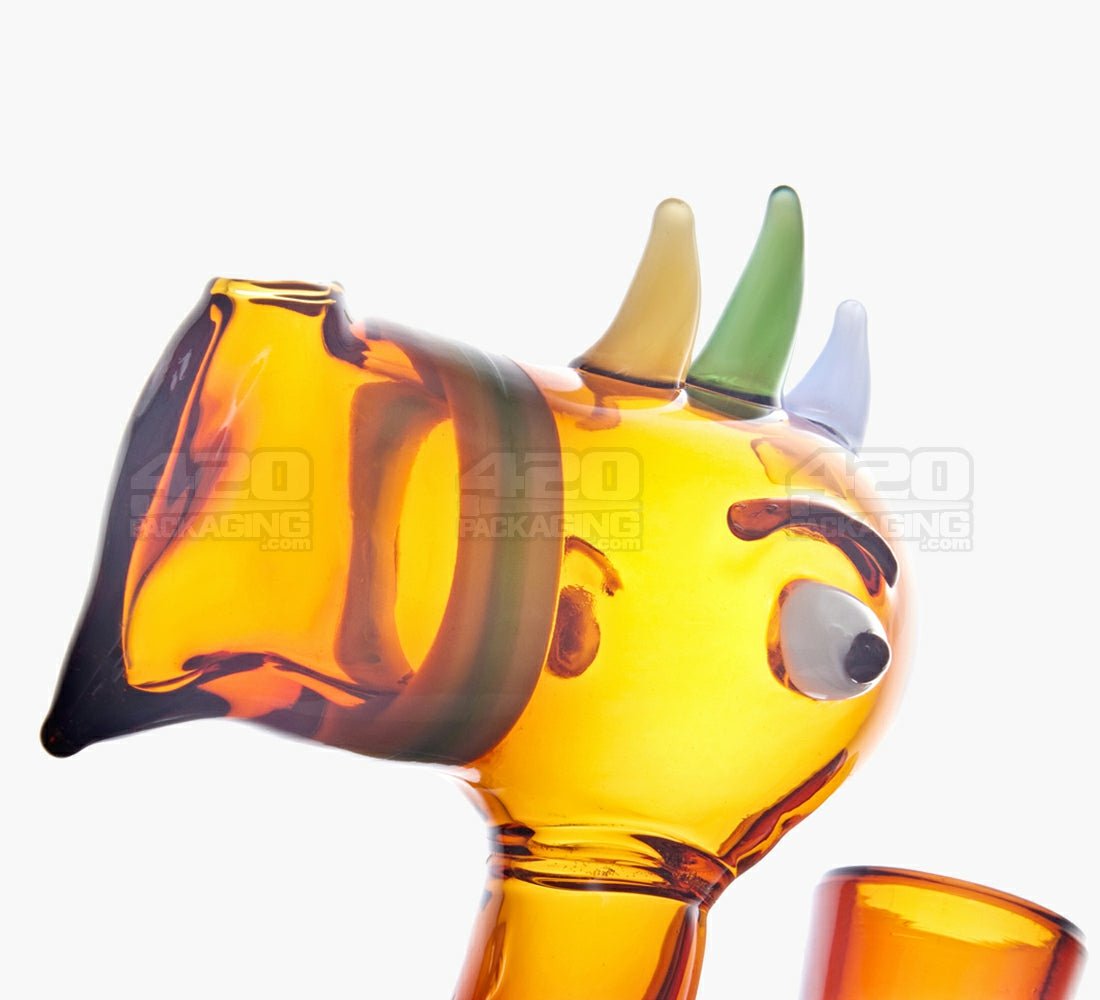 Toucan Doob Loops Glass Water Pipe | 6in Tall - 14mm Bowl - Amber - 3