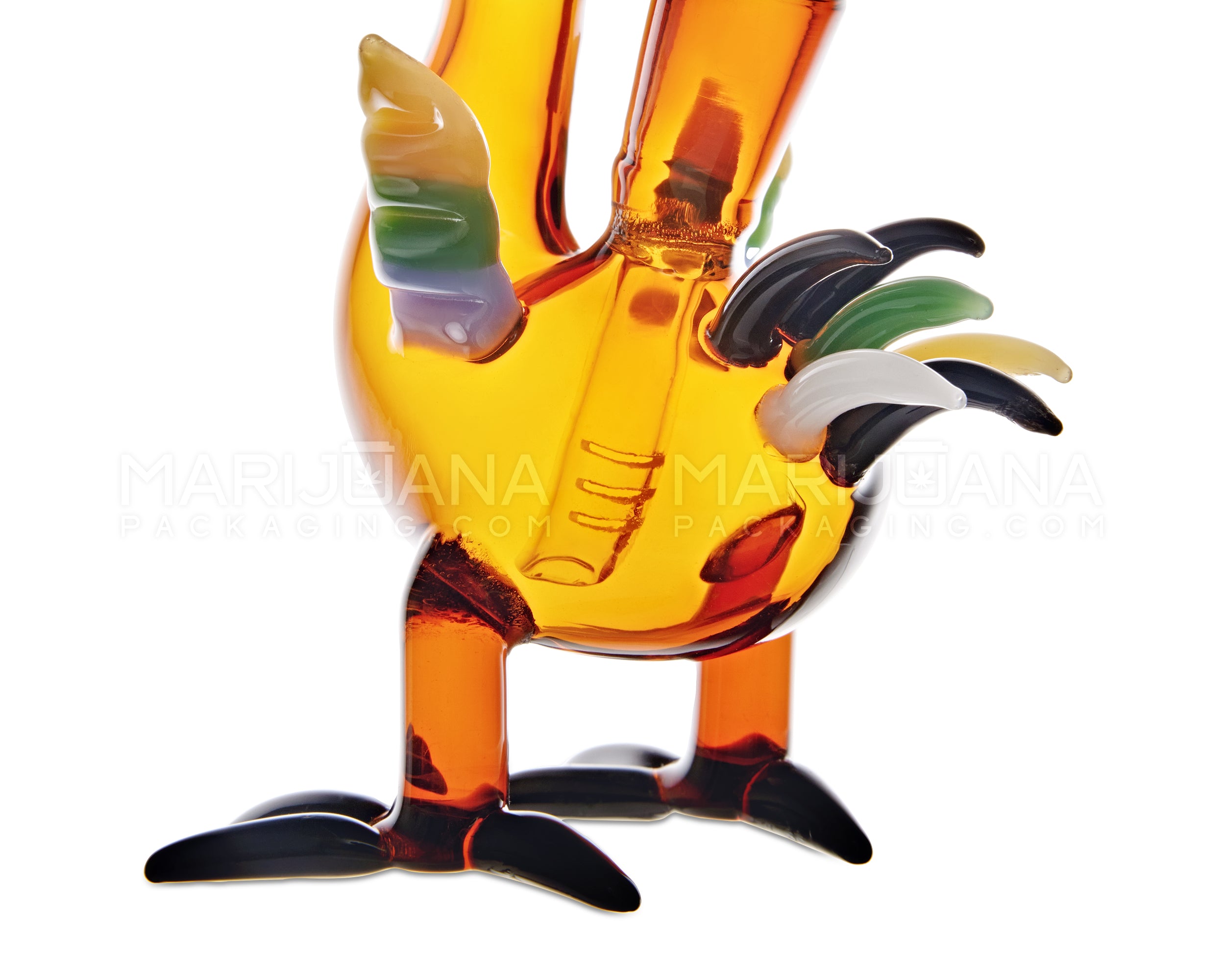 Toucan Doob Loops Glass Water Pipe | 6in Tall - 14mm Bowl - Amber