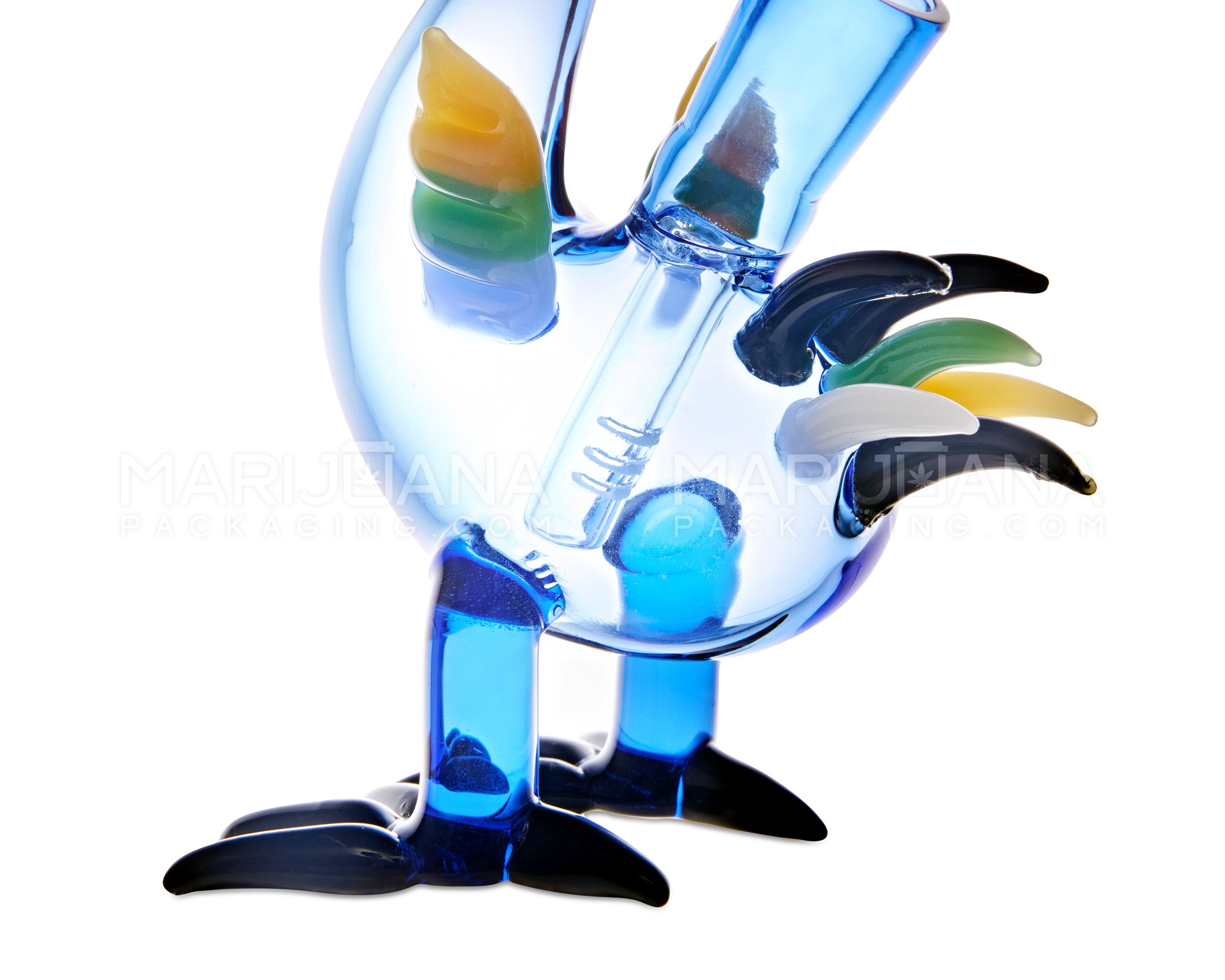 Toucan Doob Loops Glass Water Pipe | 6in Tall - 14mm Bowl - Blue