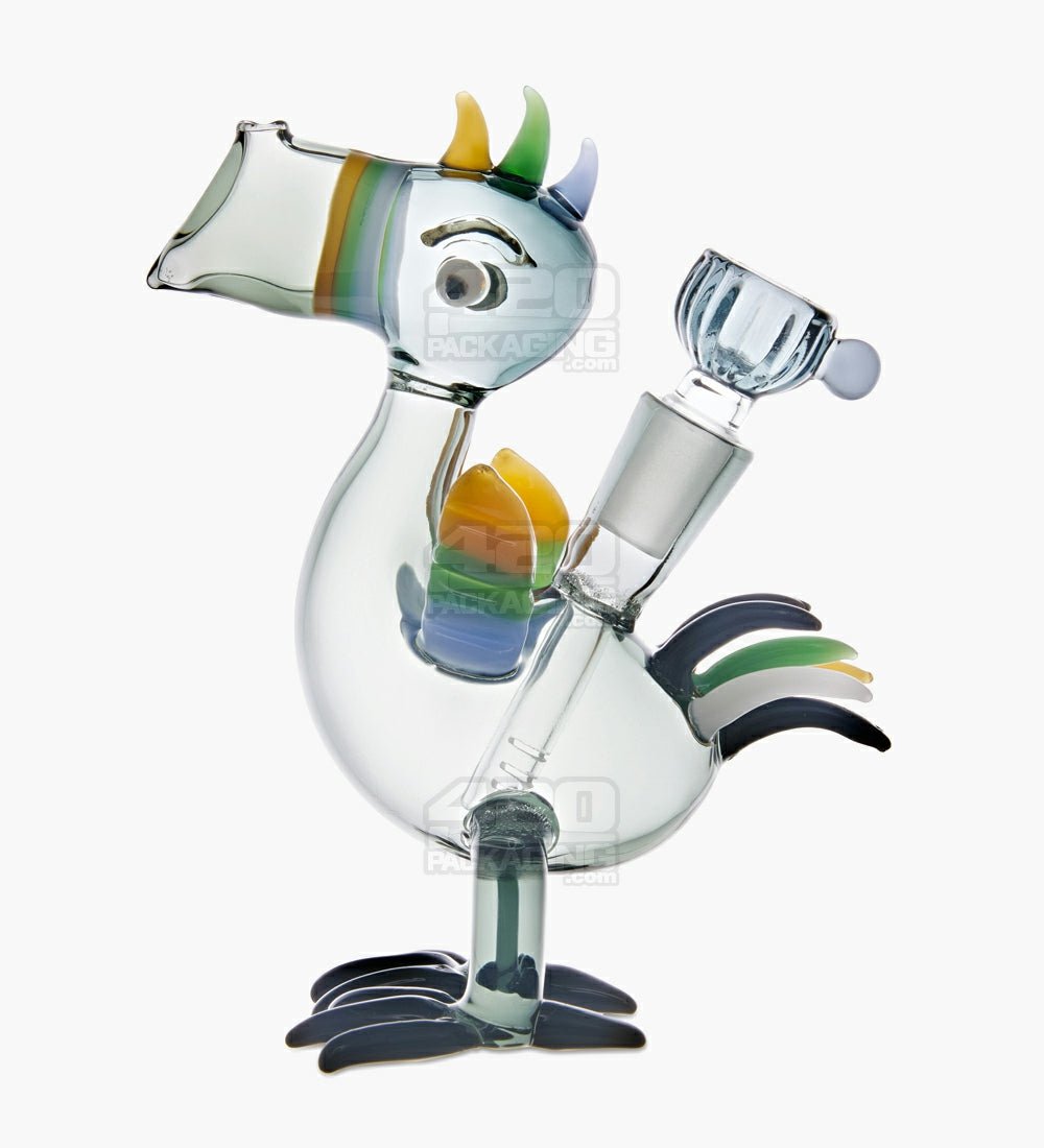 Toucan Doob Loops Glass Water Pipe | 6in Tall - 14mm Bowl - Smoke - 1