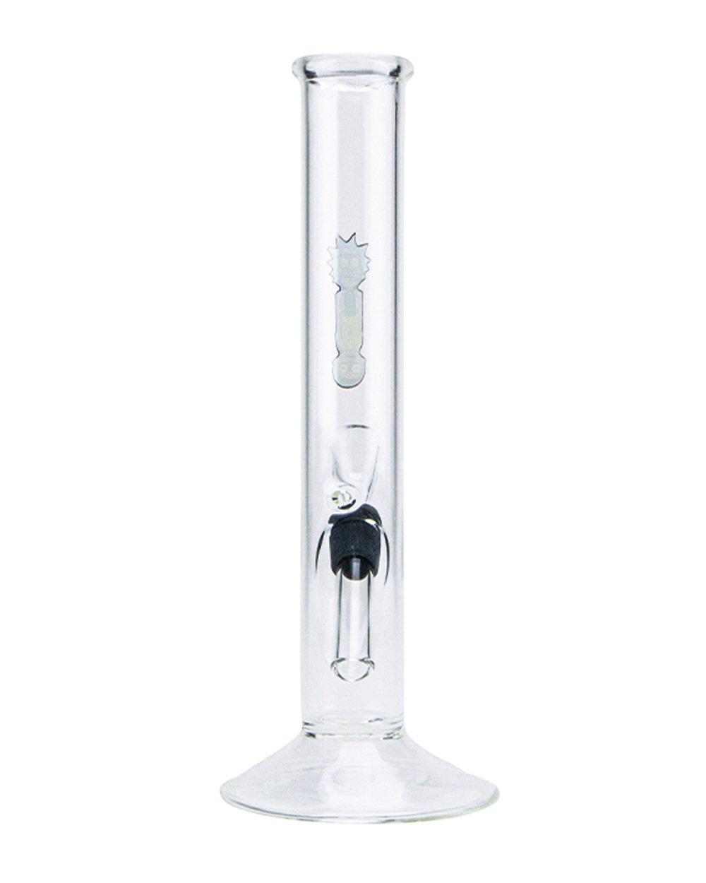 Straight Decal Glass Water Pipe | 7in Tall - Grommet Bowl - Clear - 10