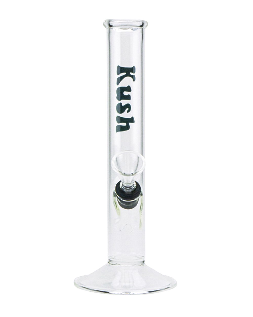 Straight Decal Glass Water Pipe | 7in Tall - Grommet Bowl - Clear - 9