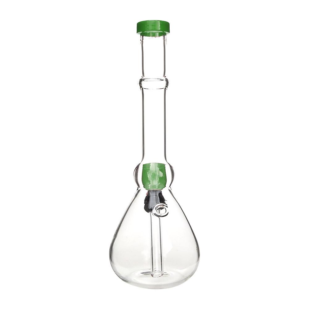 Straight Neck Diffused Downstem Glass Beaker Water Pipe | 7in Tall - Grommet Bowl - Green - 2