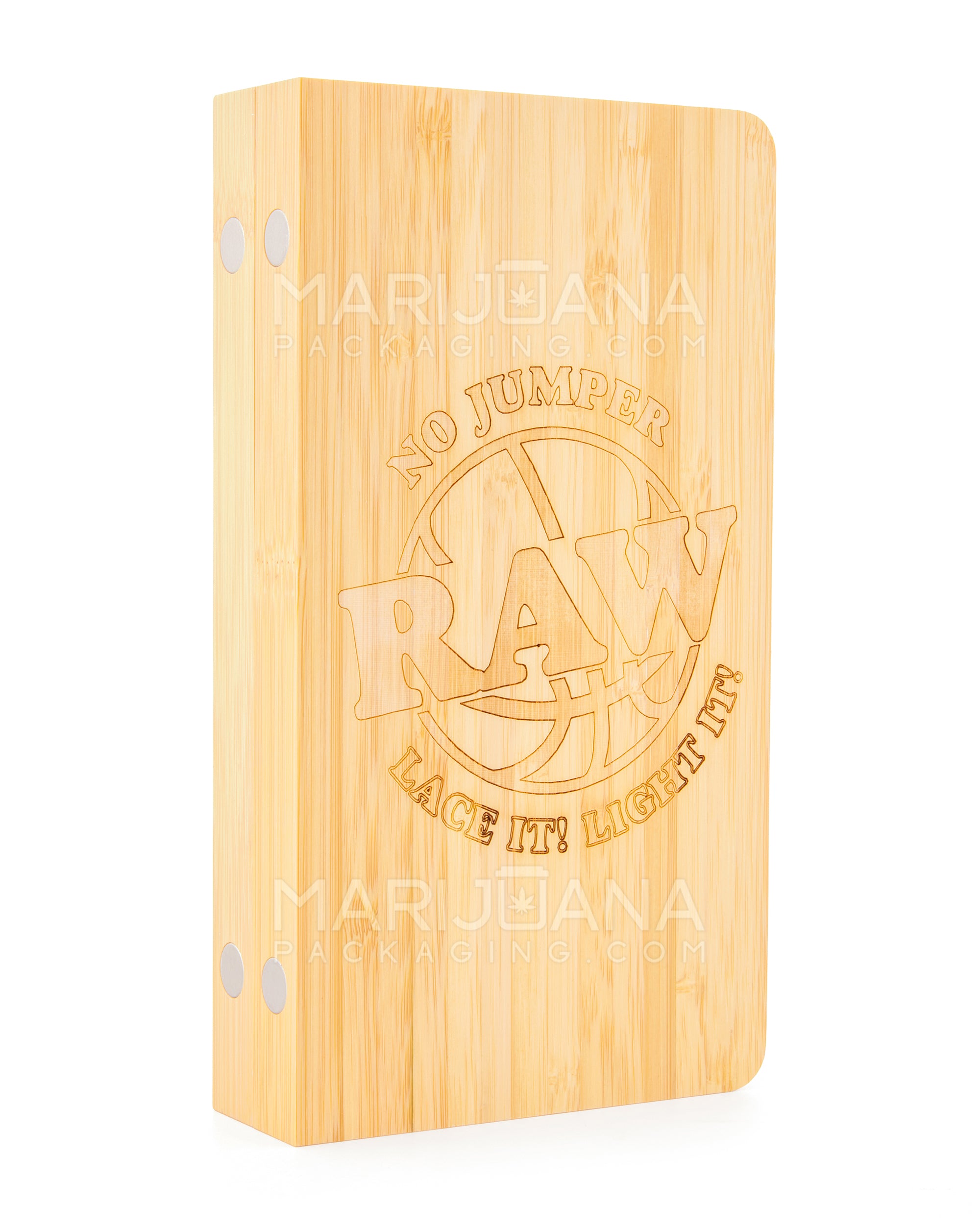 RAW | No Jumpers Backflip Magnetic Wood Rolling Tray | 14in x 11in - Large - Wood