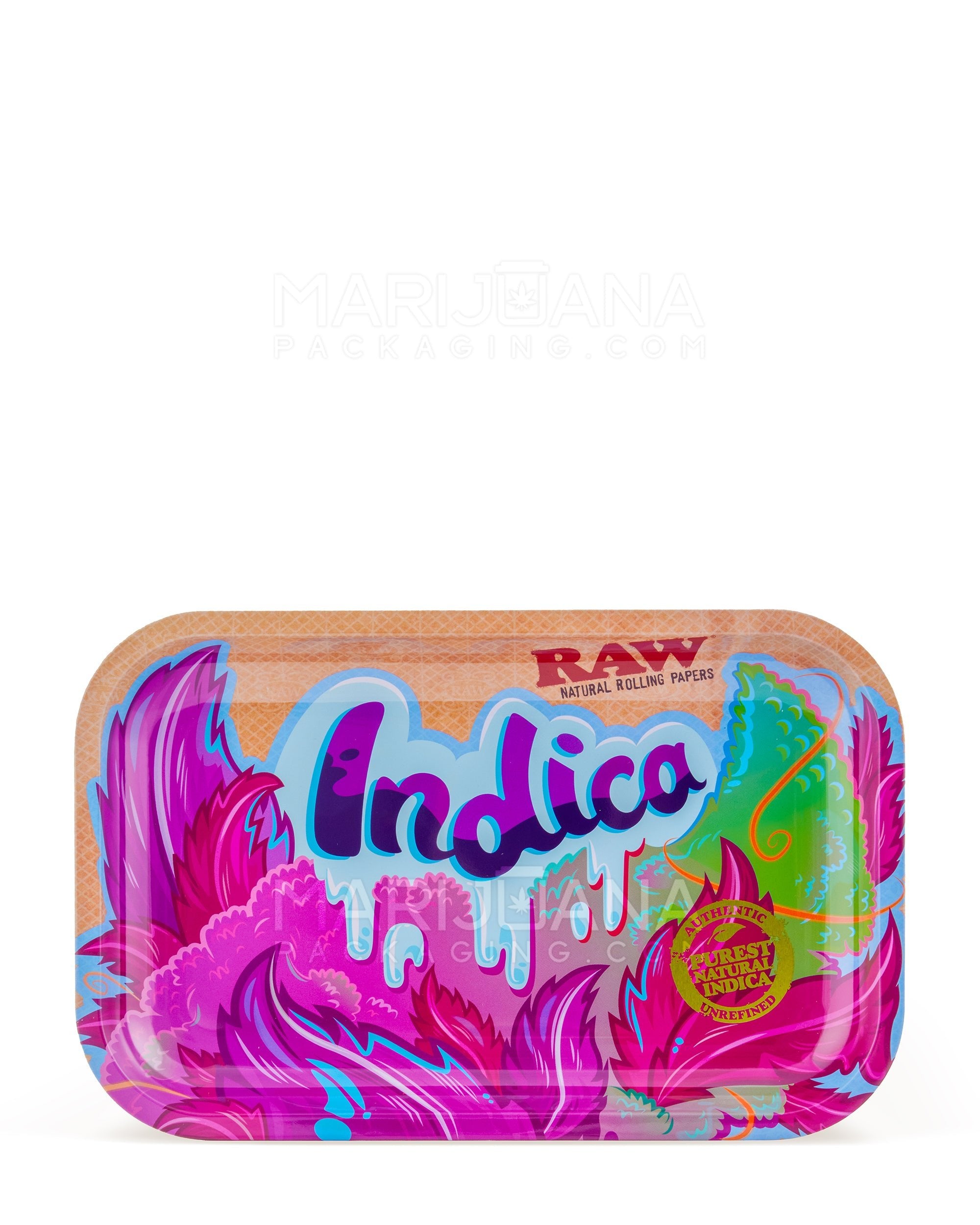 RAW | Strains Indica Rolling Tray | 7in x 11in - Small - Metal - 1