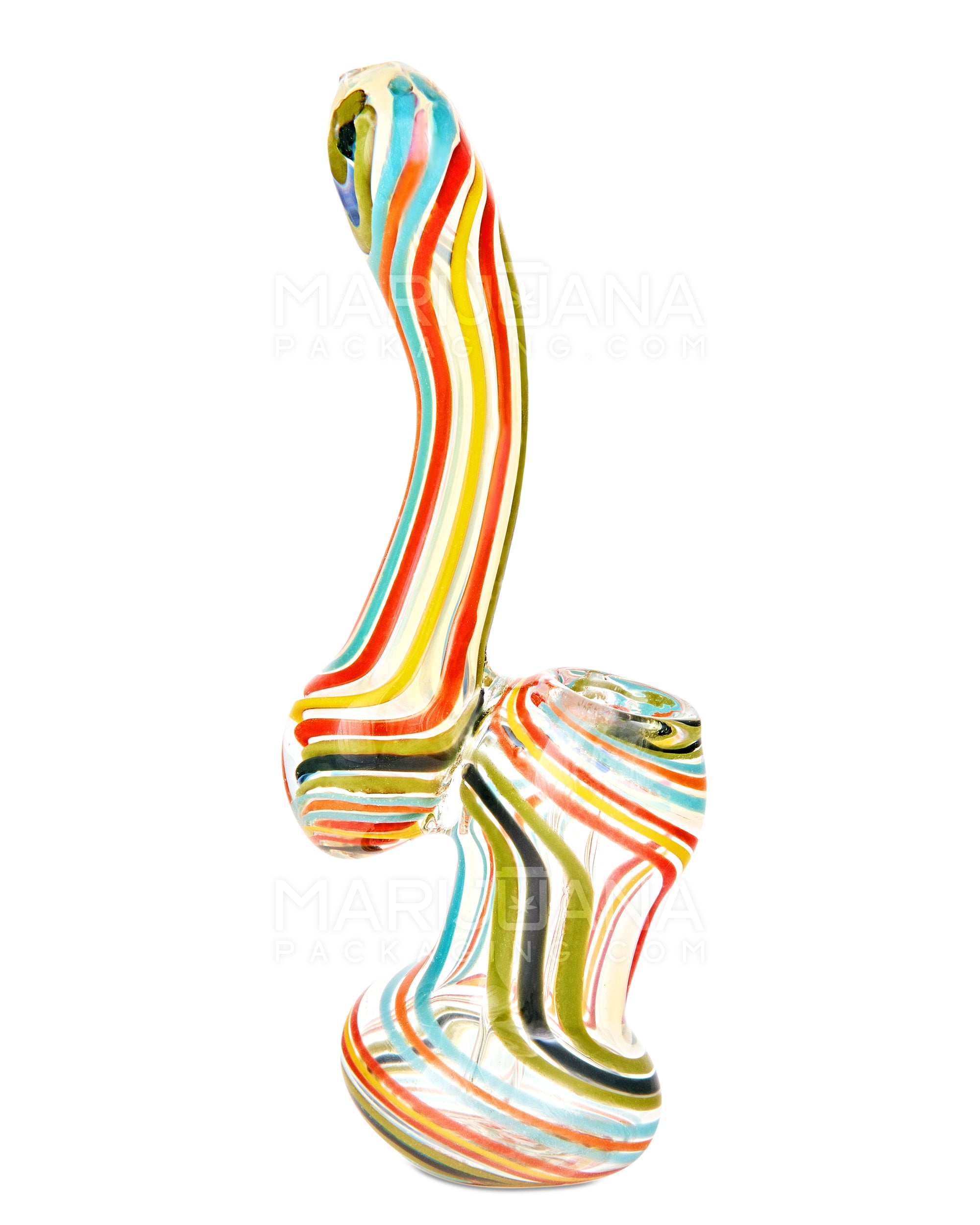 Flat Mouth Swirl & Spiral Glass Bubbler | 6.5in Tall - Glass - Assorted - 1