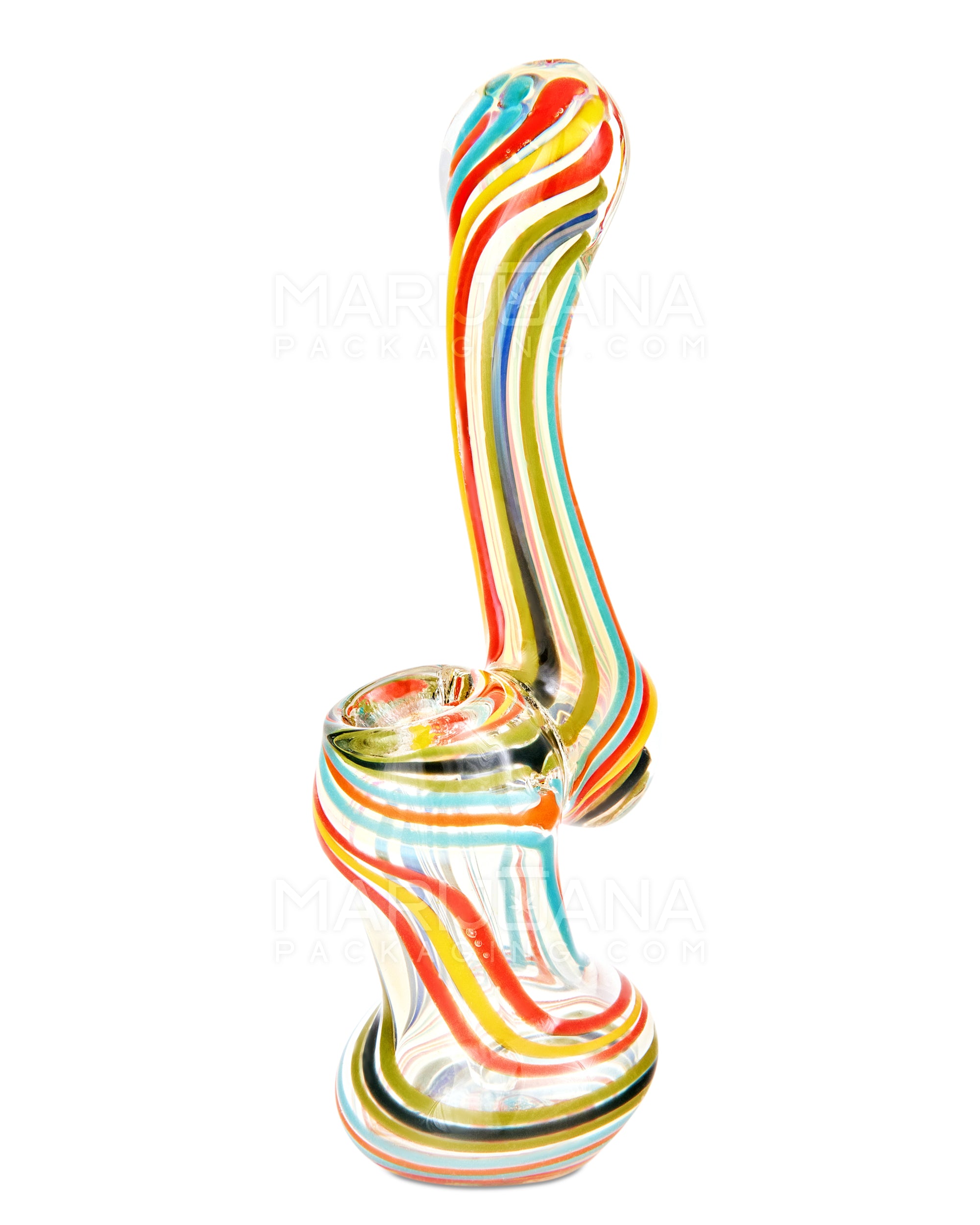 Flat Mouth Swirl & Spiral Glass Bubbler | 6.5in Tall - Glass - Assorted - 2