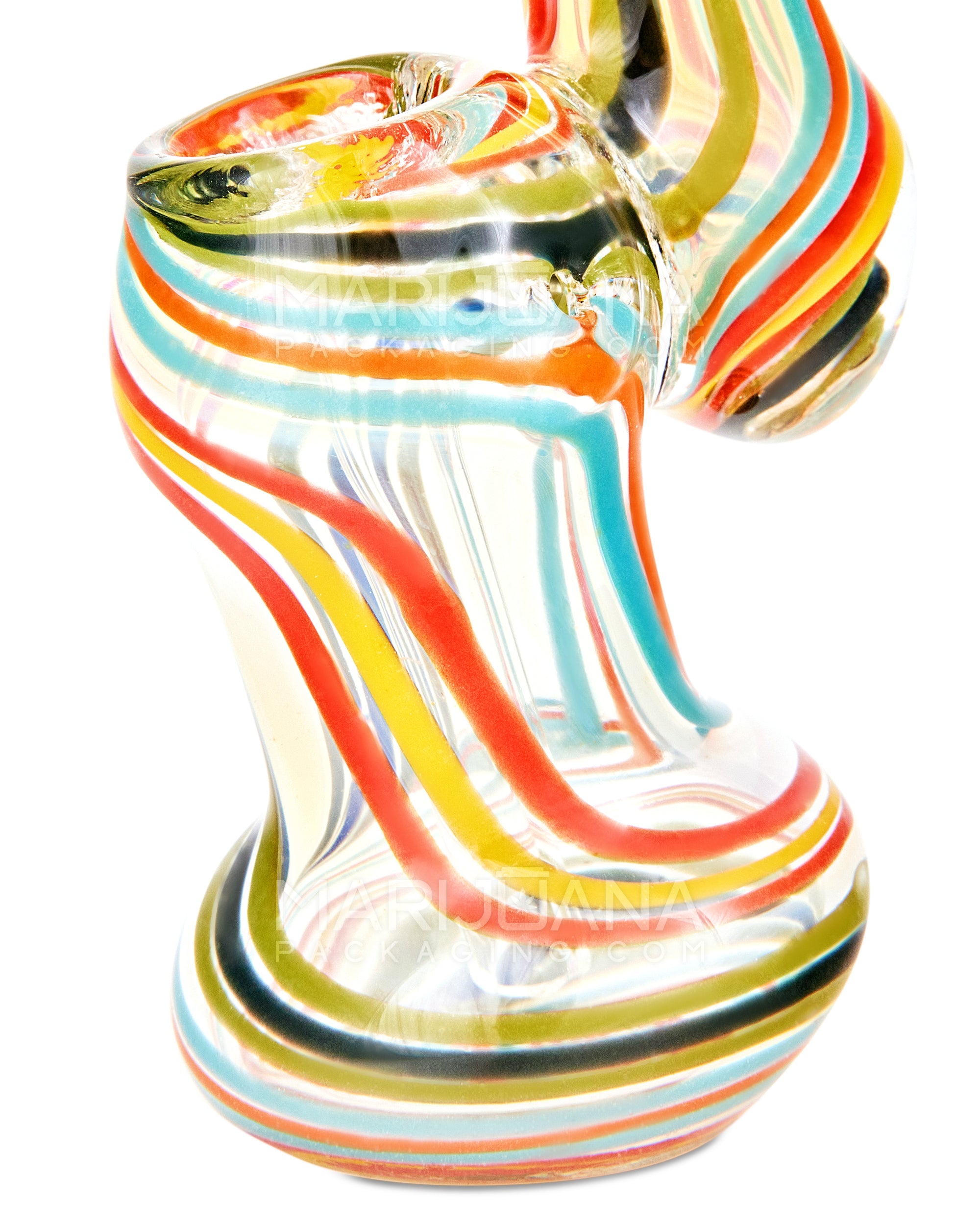 Flat Mouth Swirl & Spiral Glass Bubbler | 6.5in Tall - Glass - Assorted - 4