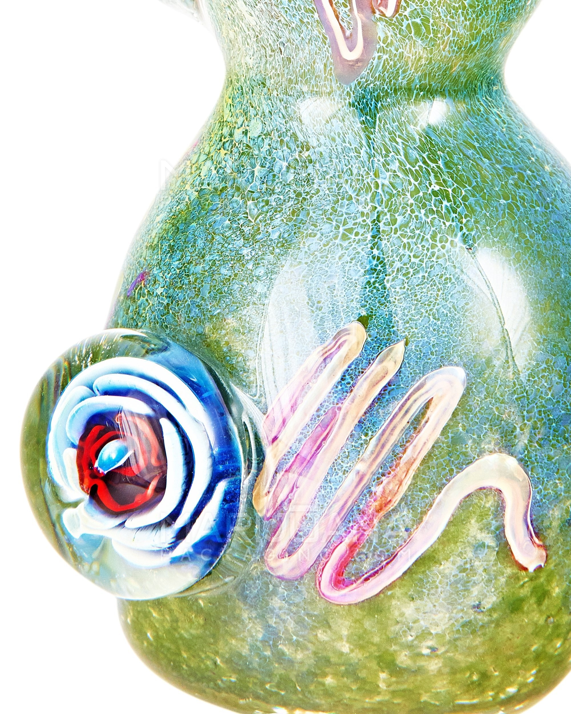 Frit Ringed Bubbler w/ Glass Insect & Swirls | 7.5in Tall - Glass - Assorted - 6