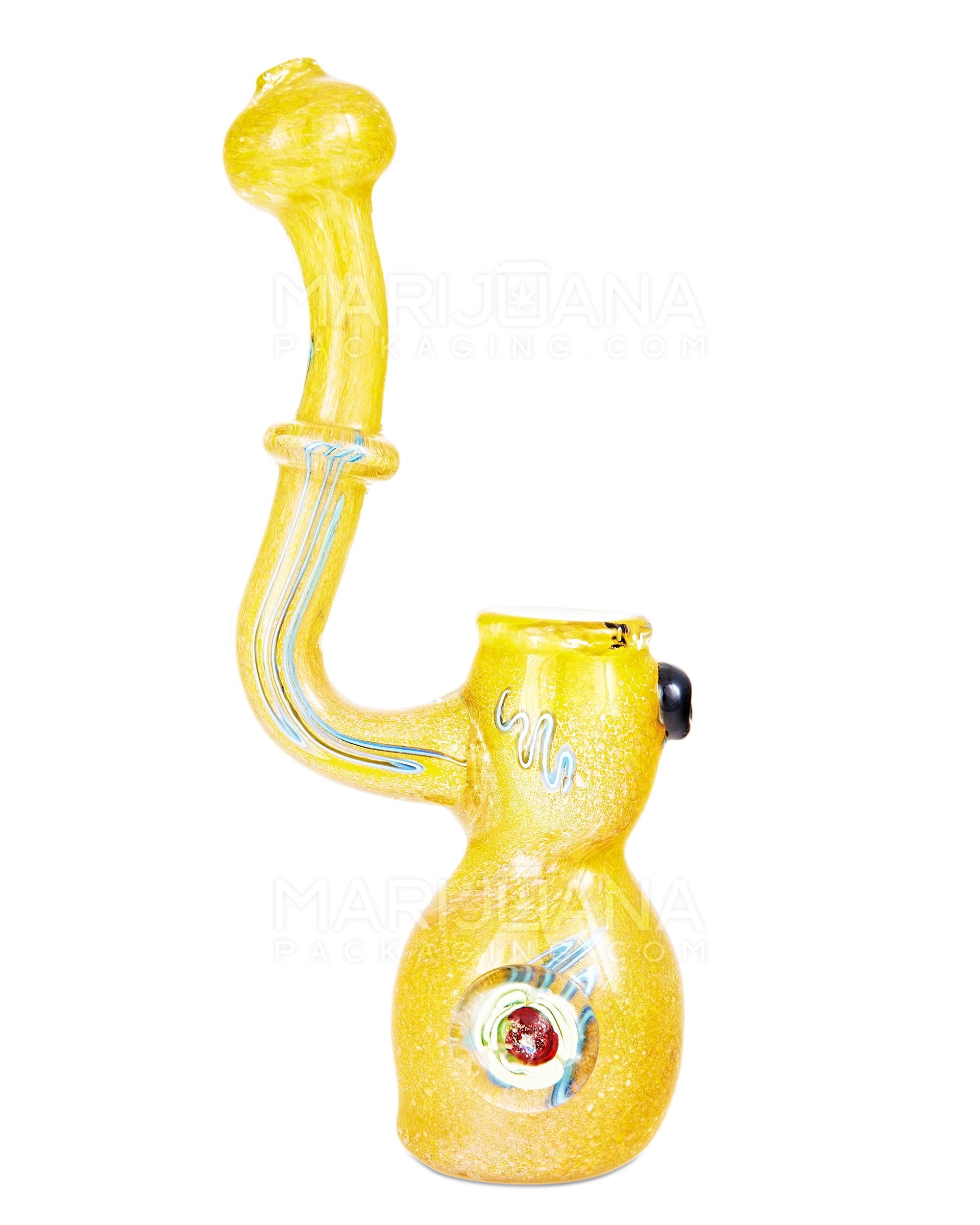 Frit Ringed Bubbler w/ Glass Insect & Swirls | 7.5in Tall - Glass - Assorted - 7
