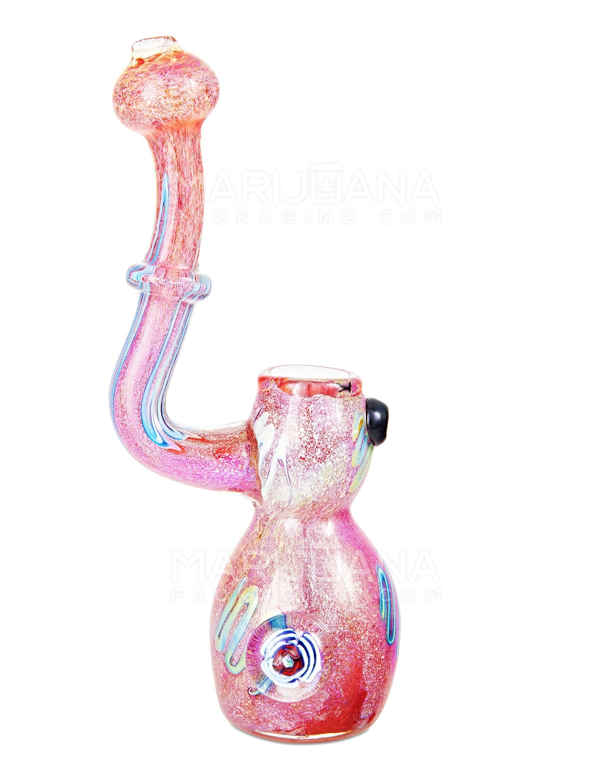 Frit Ringed Bubbler w/ Glass Insect & Swirls | 7.5in Tall - Glass - Assorted - 8