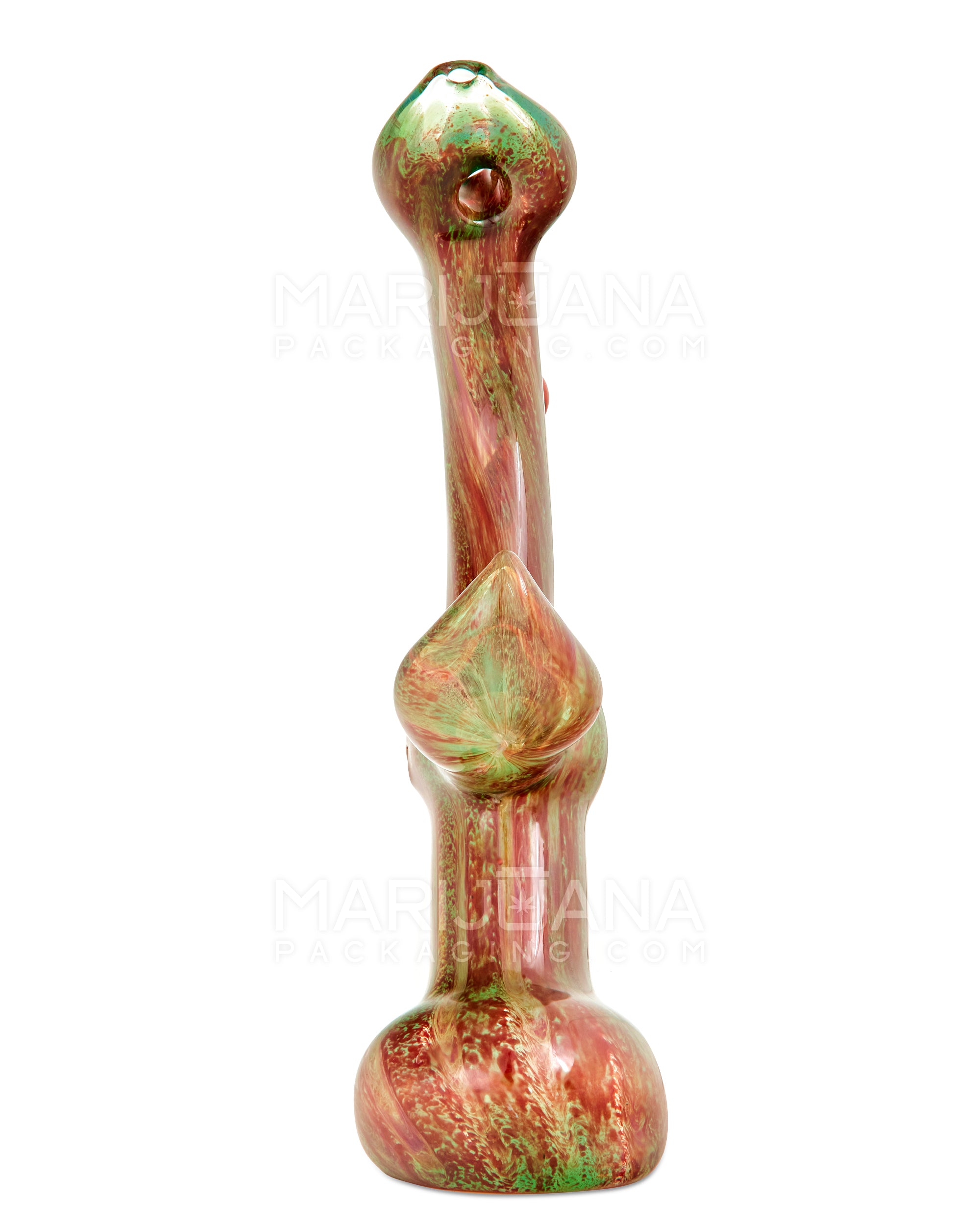 Heady | Donut Mouth Color Pull Kraken Bubbler w/ Triple Tentacles | 9in Tall - Glass - Red & Green - 4