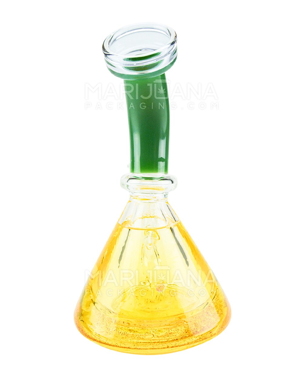 Bent Neck Glycerin Glitter Beaker Water Pipe | 7.5in Tall - 14mm Bowl - Green - 5