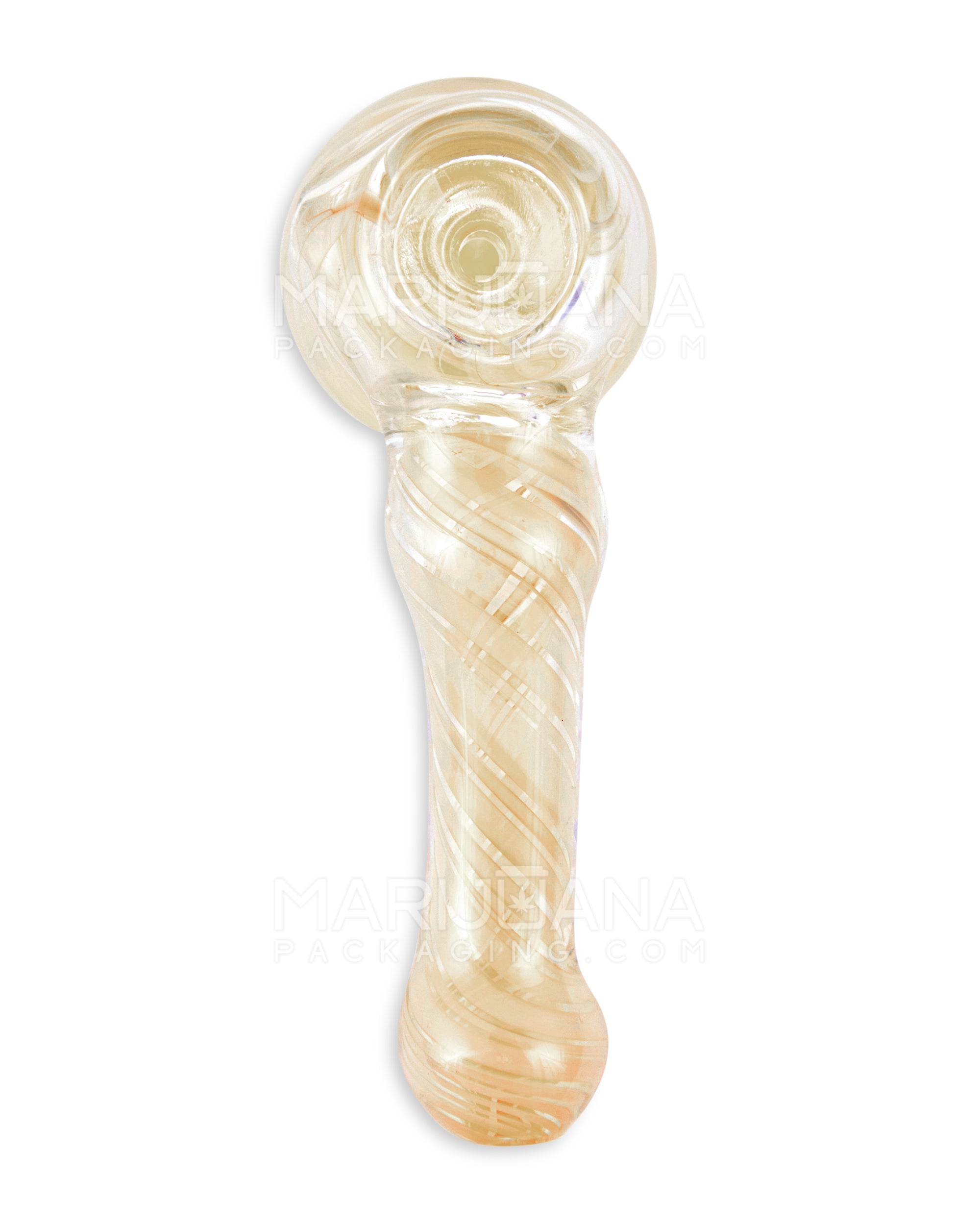Spiral & Gold Fumed Spiral Hammer Bubbler | 4.5in Long - Glass - Assorted - 2