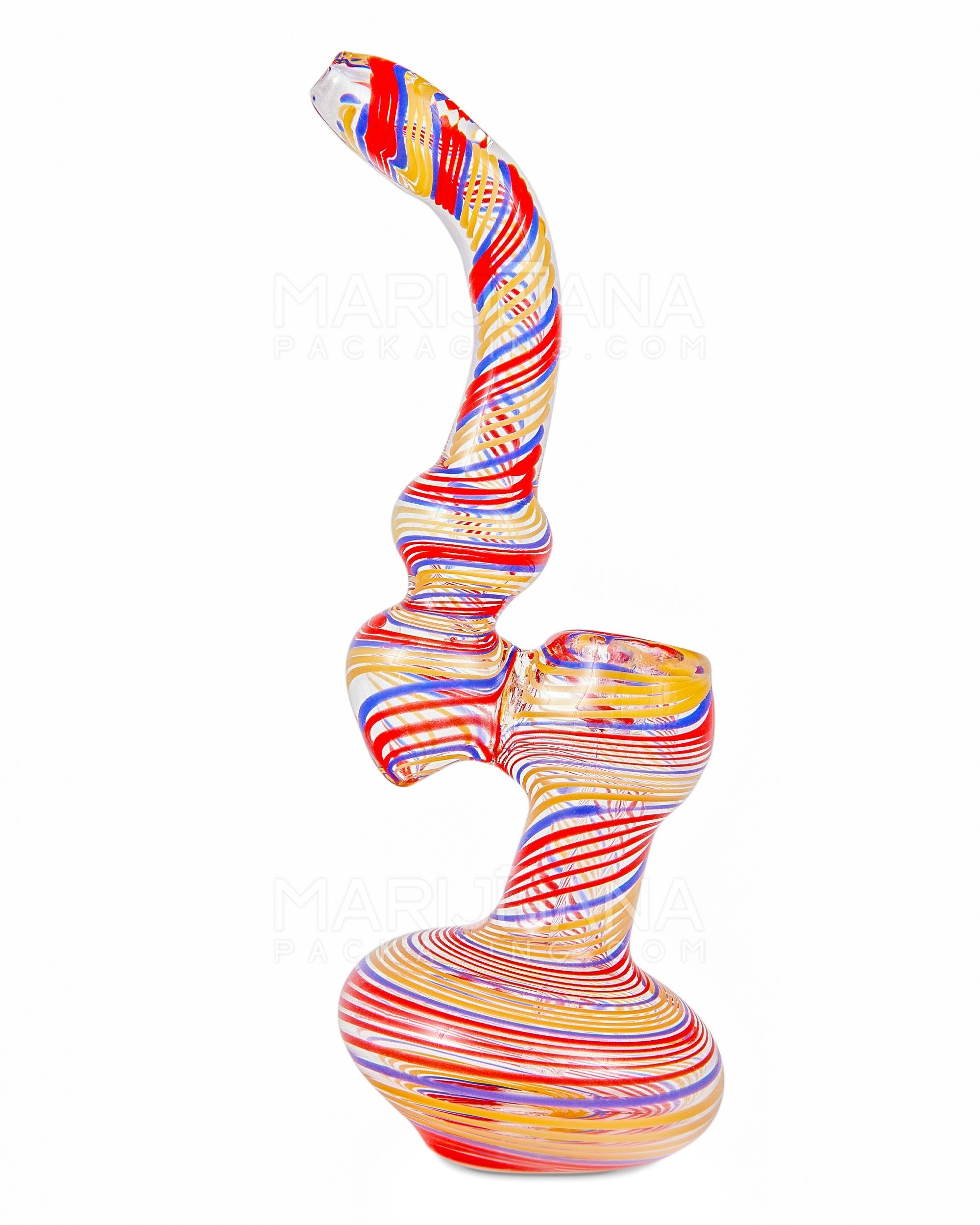 Flat Mouth Spiral Bubbler | 8.5in Tall - Glass - Assorted - 8