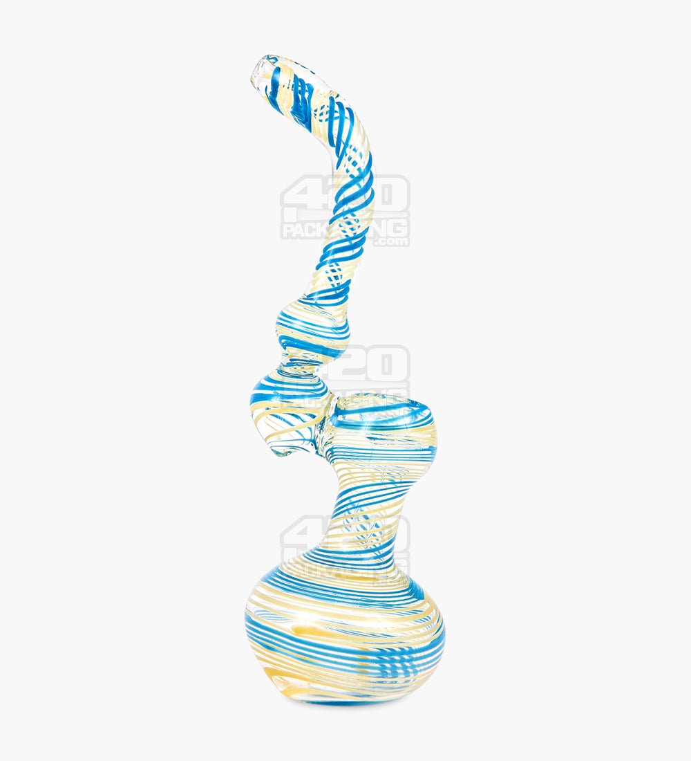 Flat Mouth Spiral Bubbler | 8.5in Tall - Glass - Assorted - 8