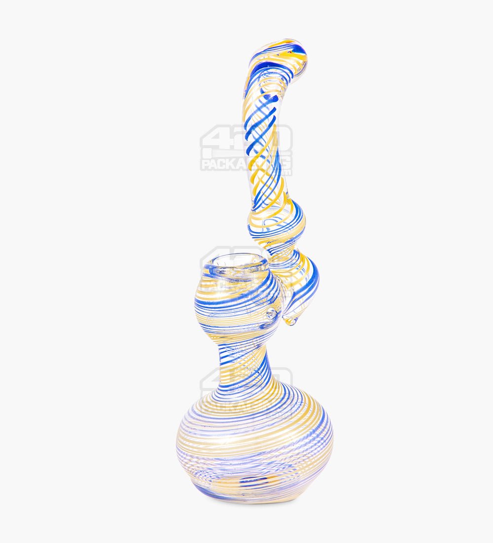 Flat Mouth Spiral Bubbler | 8.5in Tall - Glass - Assorted - 2